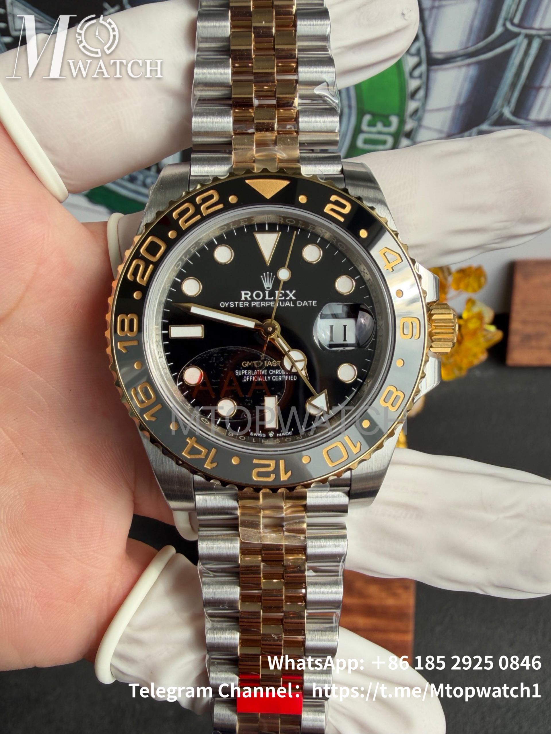ROLEX - GMT Master II 126713GRNR Zombie Jubilee 40mm SS/YG Black Dial VSF DD3285