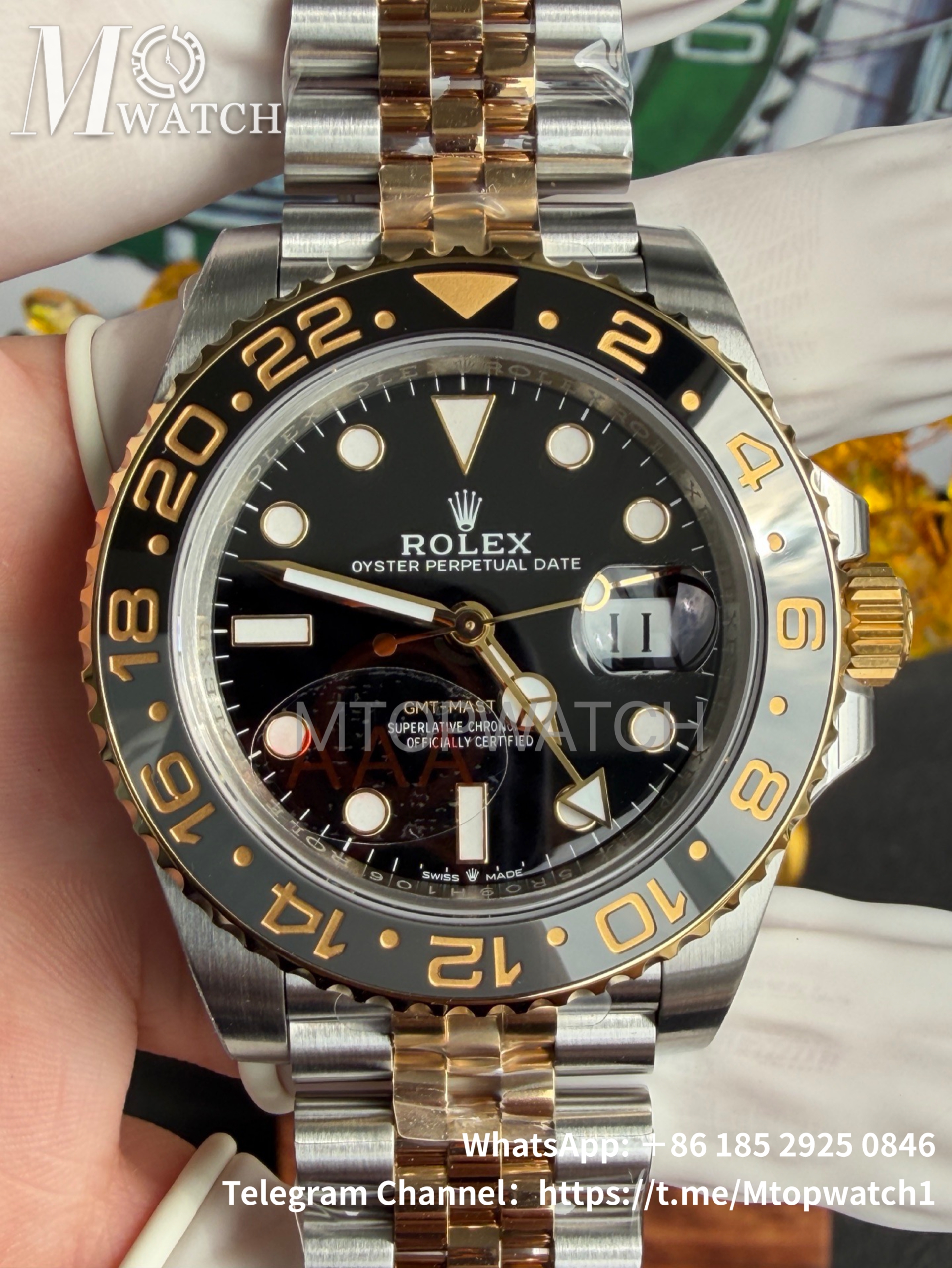ROLEX - GMT Master II 126713GRNR Zombie Jubilee 40mm SS/YG Black Dial VSF DD3285
