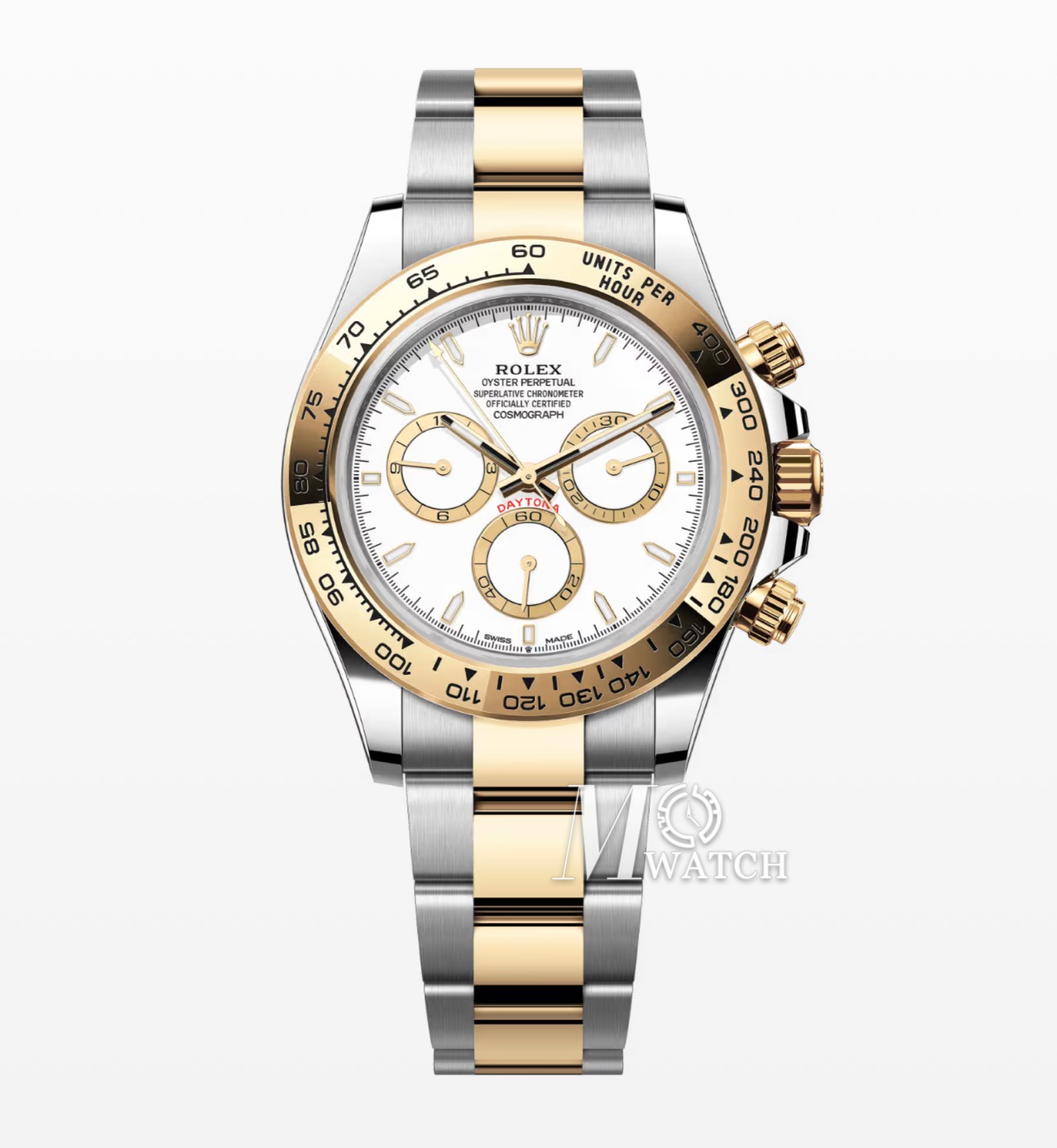 ROLEX - SUPER CLONE Daytona 126503 40mm YG/SS White/Stk VSF DD4131