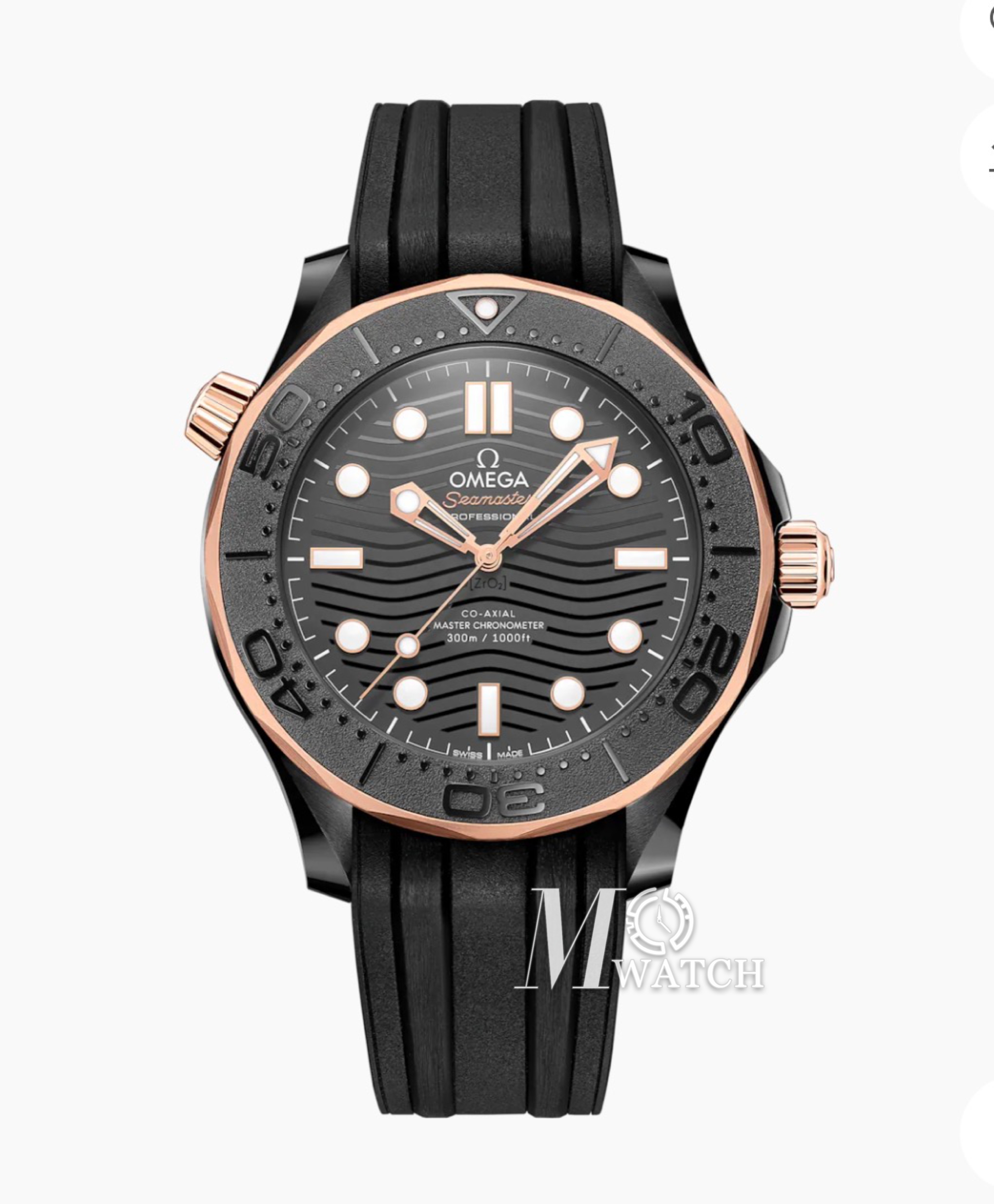 OMEGA - SUPER CLONE Seamaster 300m 43.5mm RG Ceramic/RU Black Dial VSF A8806