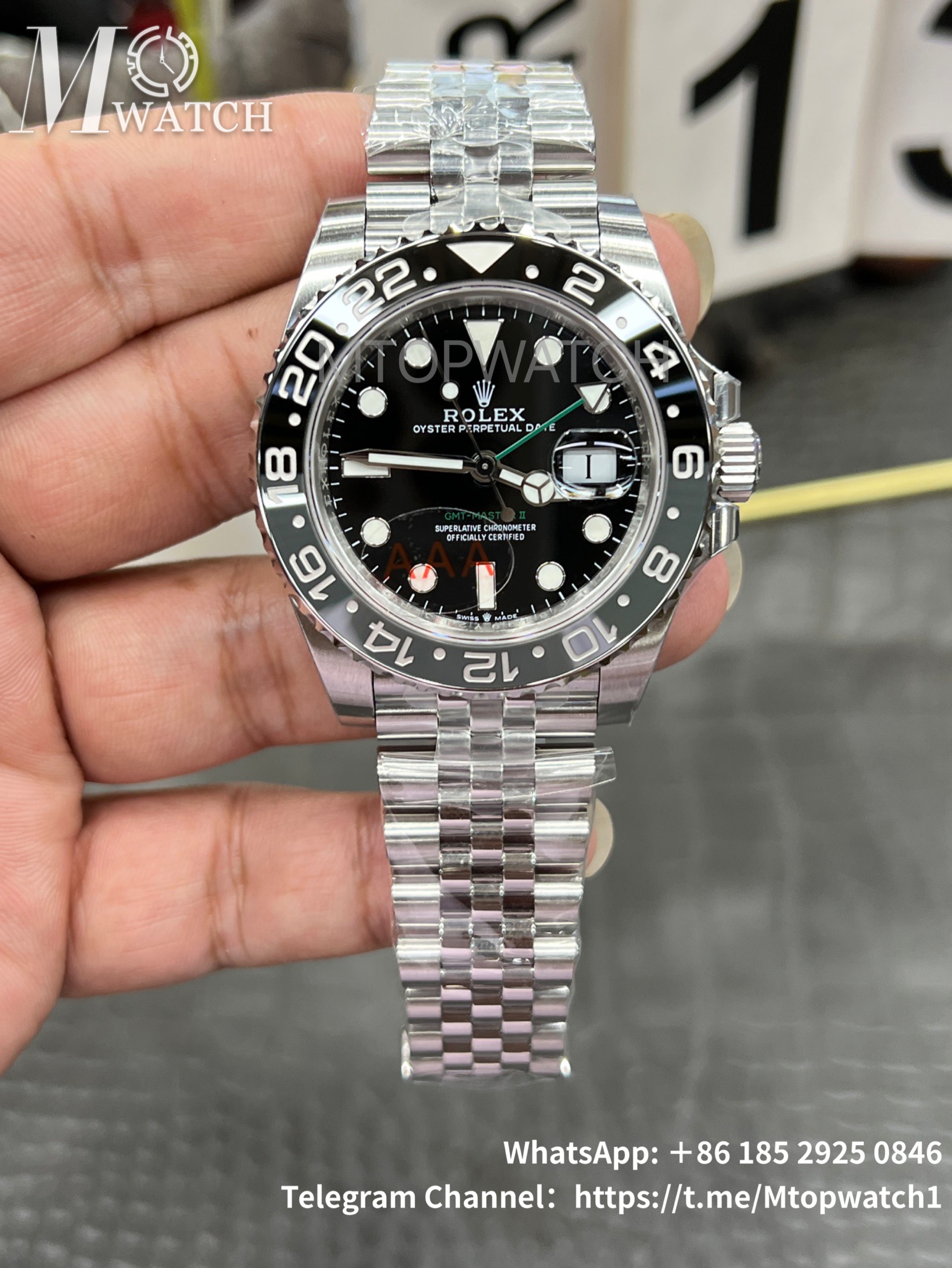ROLEX - SUPER CLONE GMT Master II 126710 Bruce Wayne 40mm Jubilee SS/SS Black Dial VSF V3 DD3285