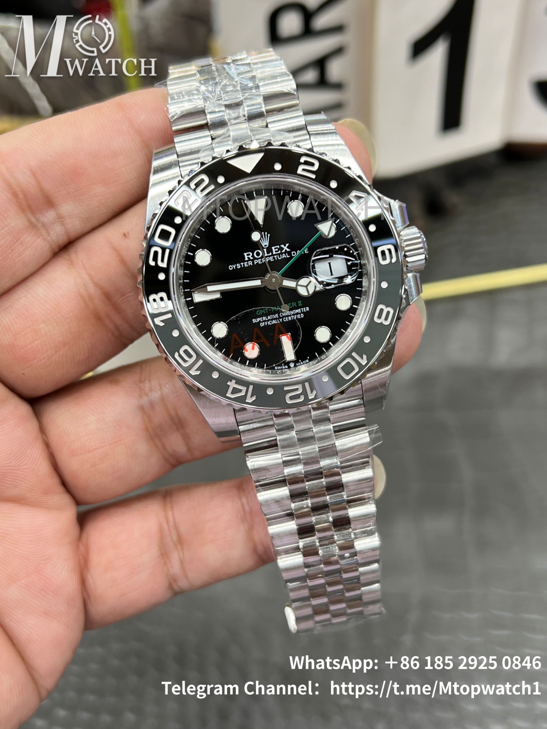 ROLEX - SUPER CLONE GMT Master II 126710 Bruce Wayne 40mm Jubilee SS/SS Black Dial VSF V3 DD3285