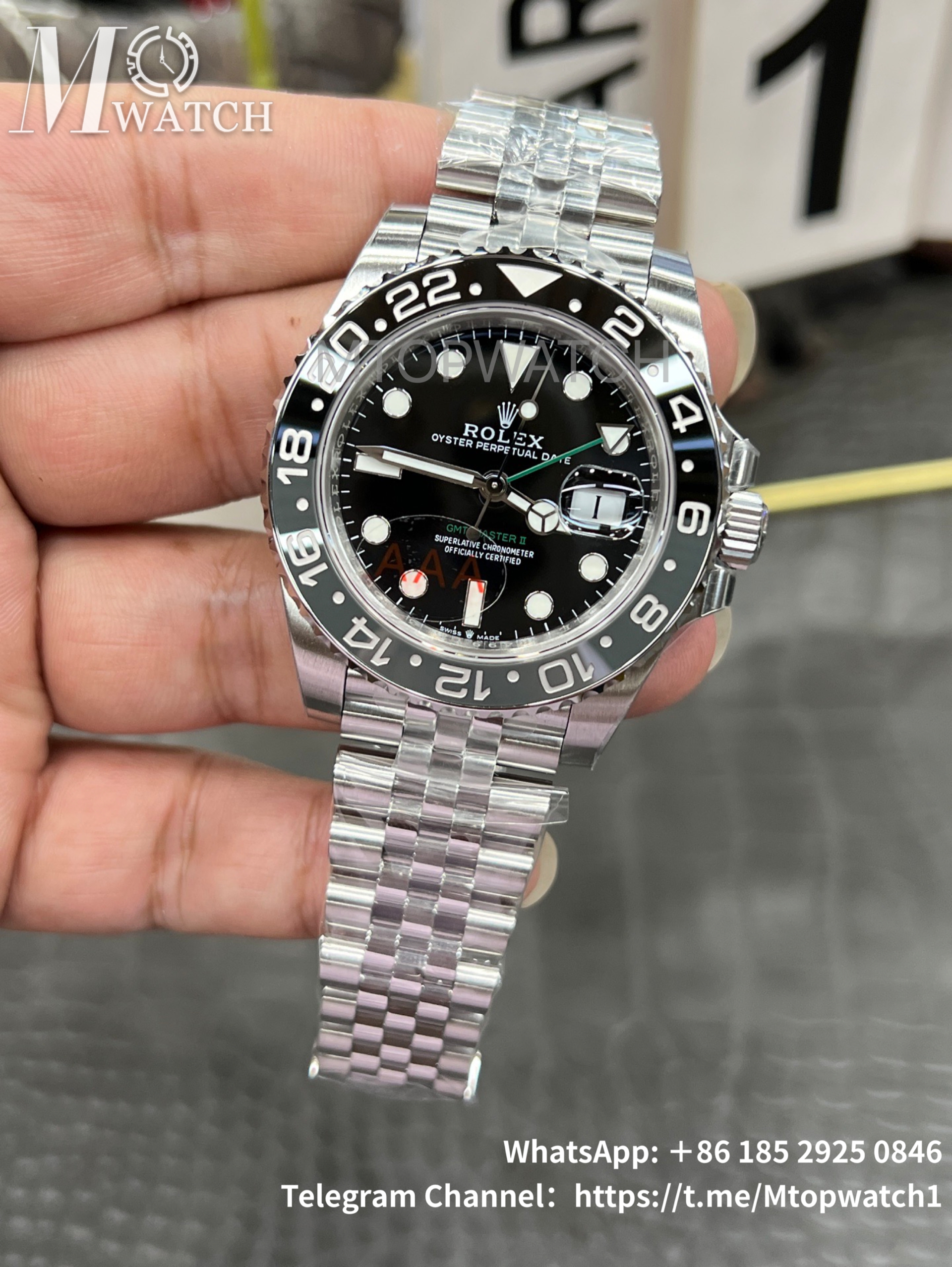 ROLEX - SUPER CLONE GMT Master II 126710 Bruce Wayne 40mm Jubilee SS/SS Black Dial VSF V3 DD3285