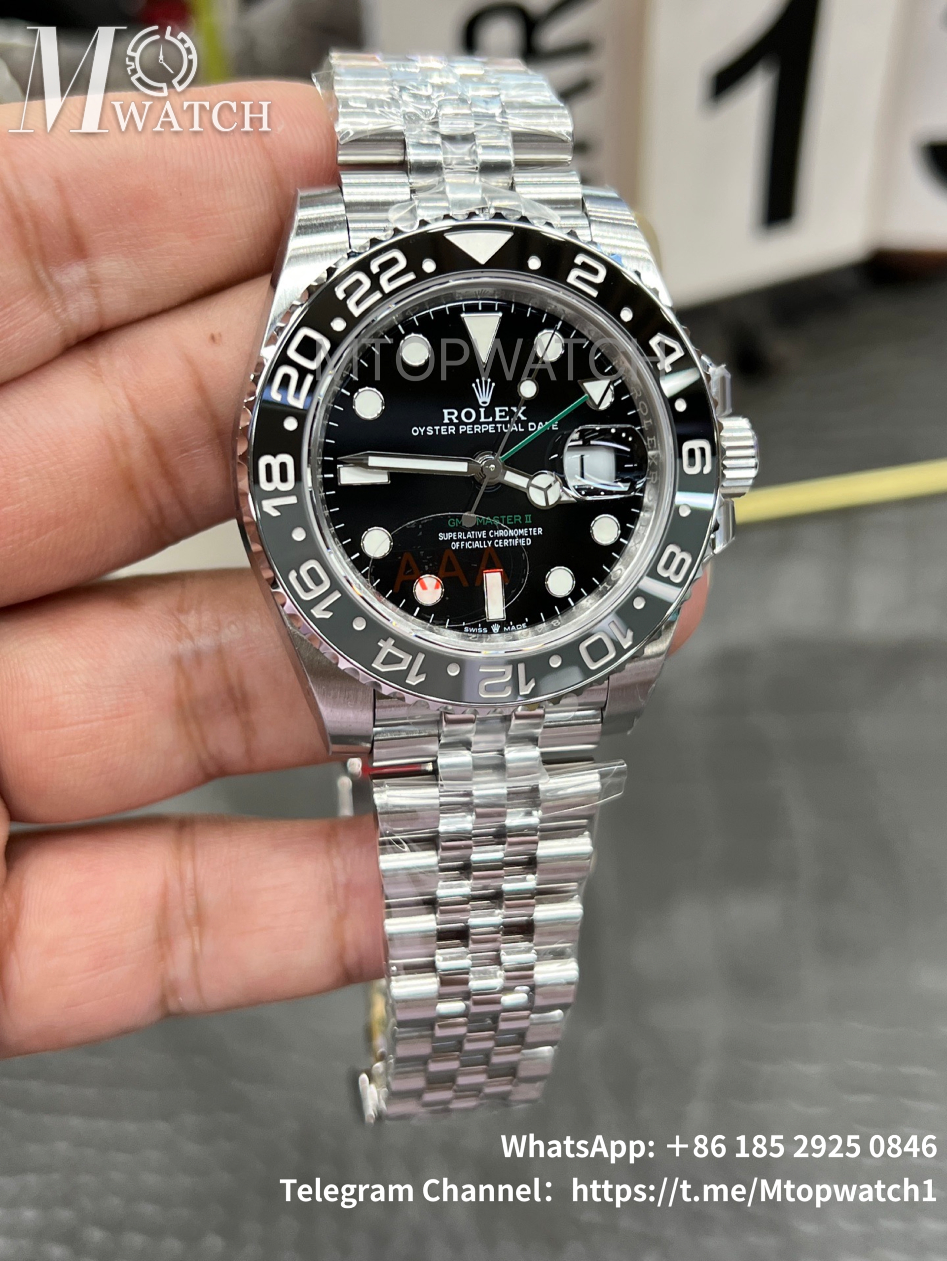 ROLEX - SUPER CLONE GMT Master II 126710 Bruce Wayne 40mm Jubilee SS/SS Black Dial VSF V3 DD3285