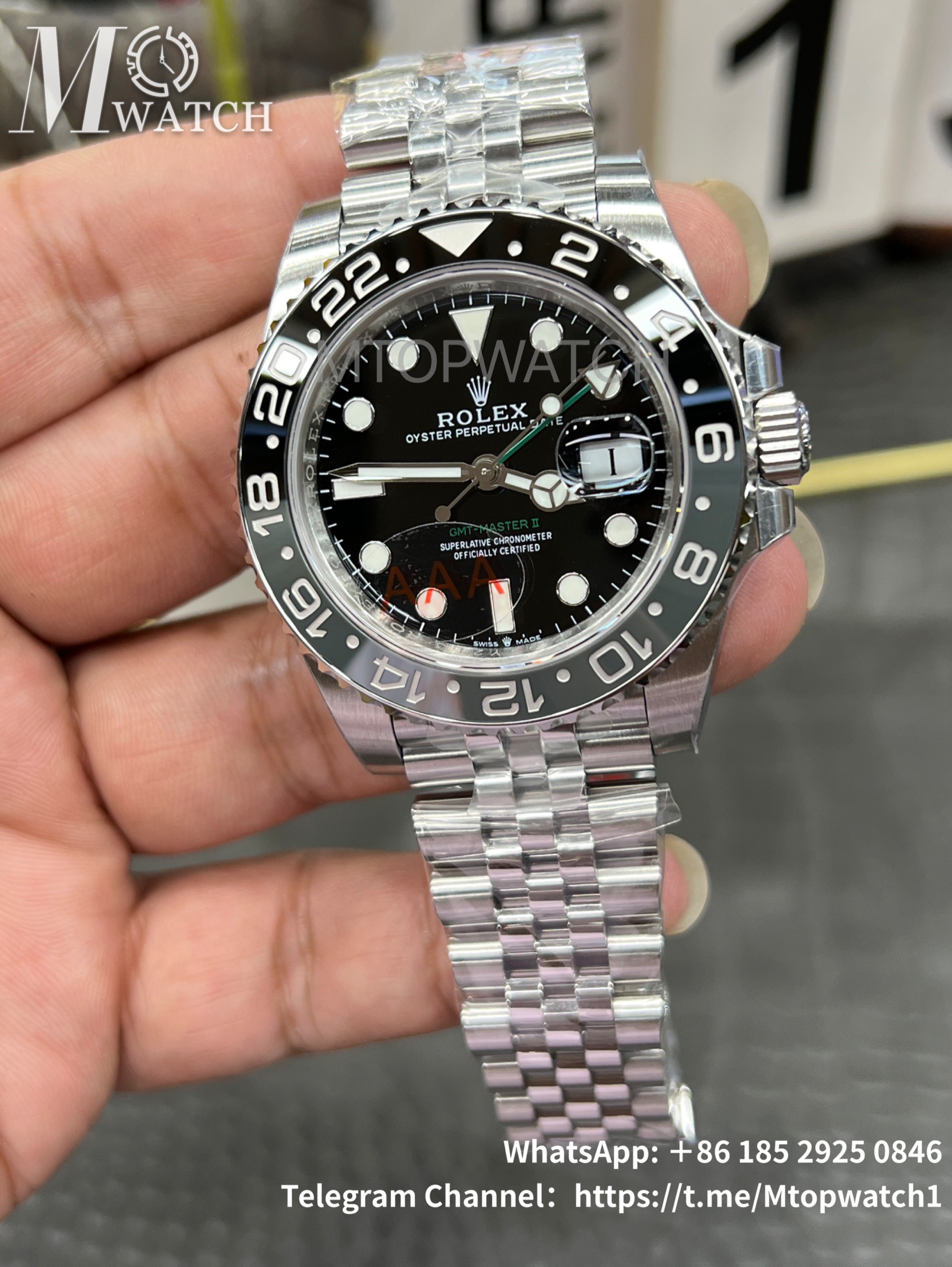 ROLEX - SUPER CLONE GMT Master II 126710 Bruce Wayne 40mm Jubilee SS/SS Black Dial VSF V3 DD3285