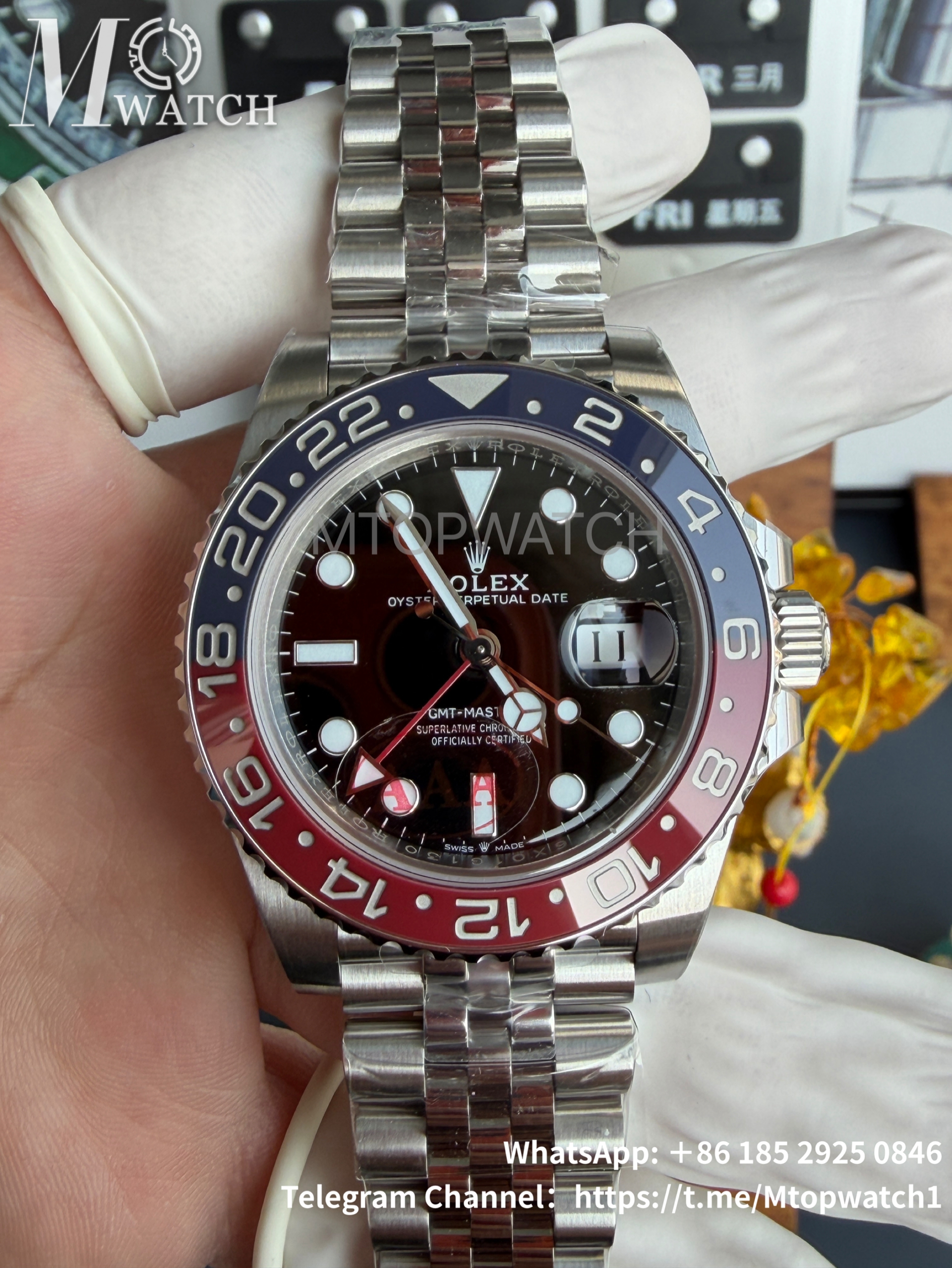 ROLEX - SUPER CLONE GMT Master II 126710 Pepsi Jubilee 40mm SS/SS Black VSF V3 DD3285