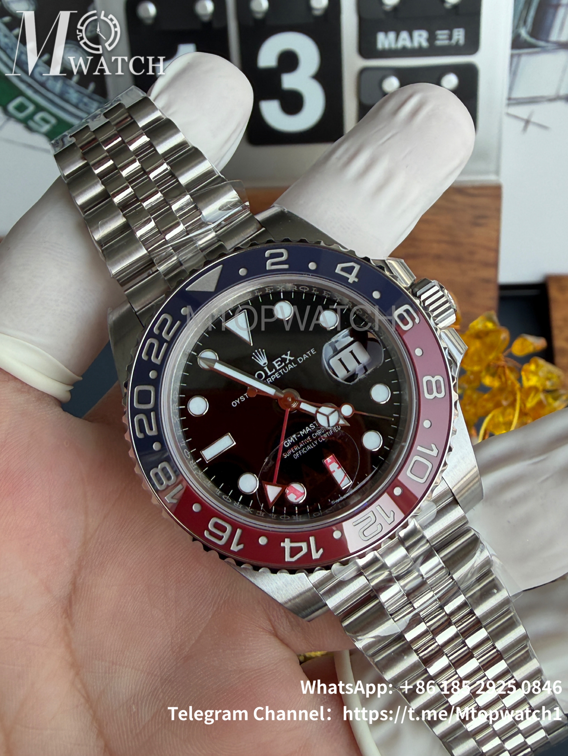 ROLEX - SUPER CLONE GMT Master II 126710 Pepsi Jubilee 40mm SS/SS Black VSF V3 DD3285