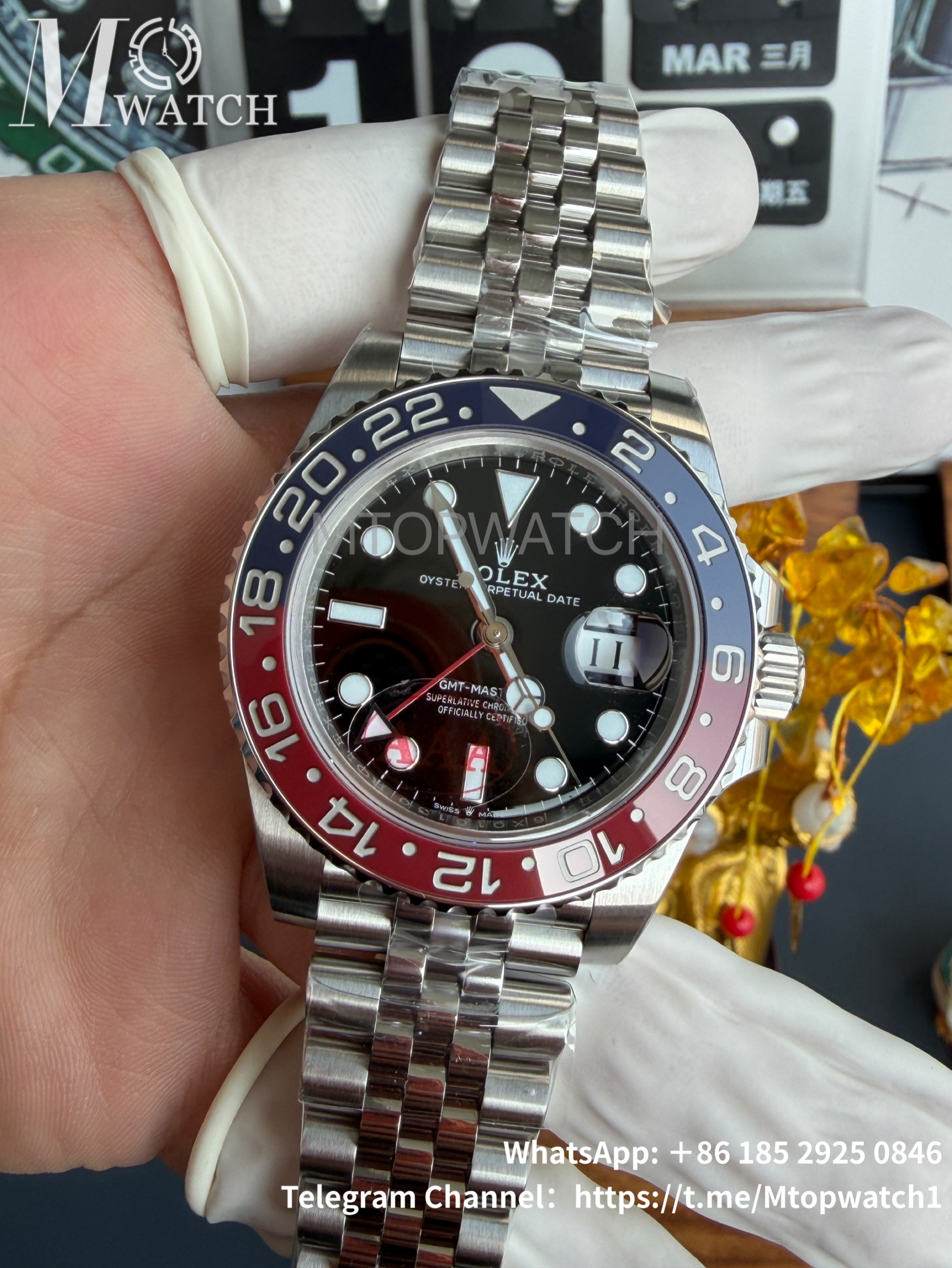 ROLEX - SUPER CLONE GMT Master II 126710 Pepsi Jubilee 40mm SS/SS Black VSF V3 DD3285