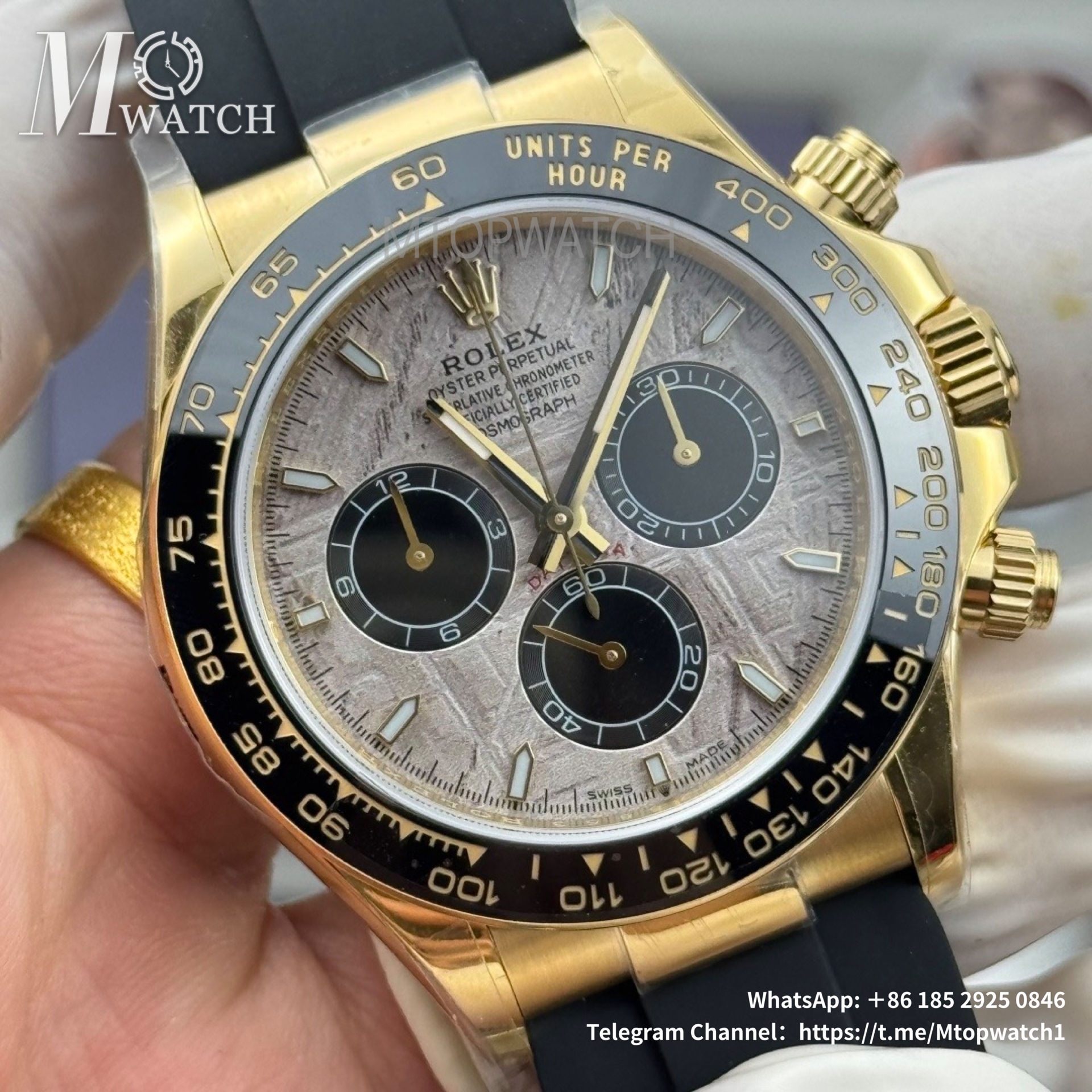 RROLEX - Daytona Cosmograph 116518 40mm YG/RU Meteorite/Black VSF