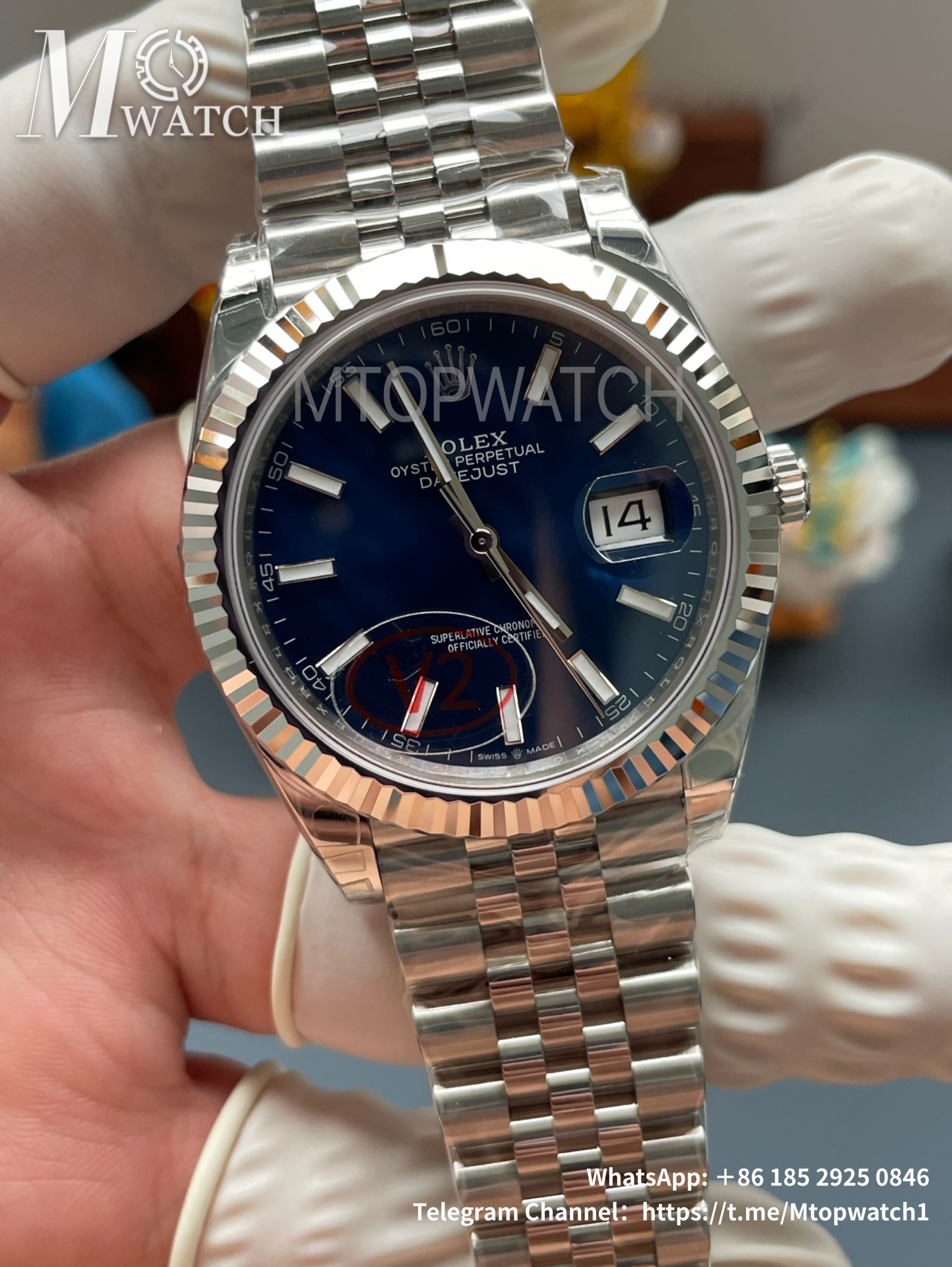 ROLEX - DateJust 126334 41mm Jubilee 904L SS/SS Blue/Stk VSF VS3235