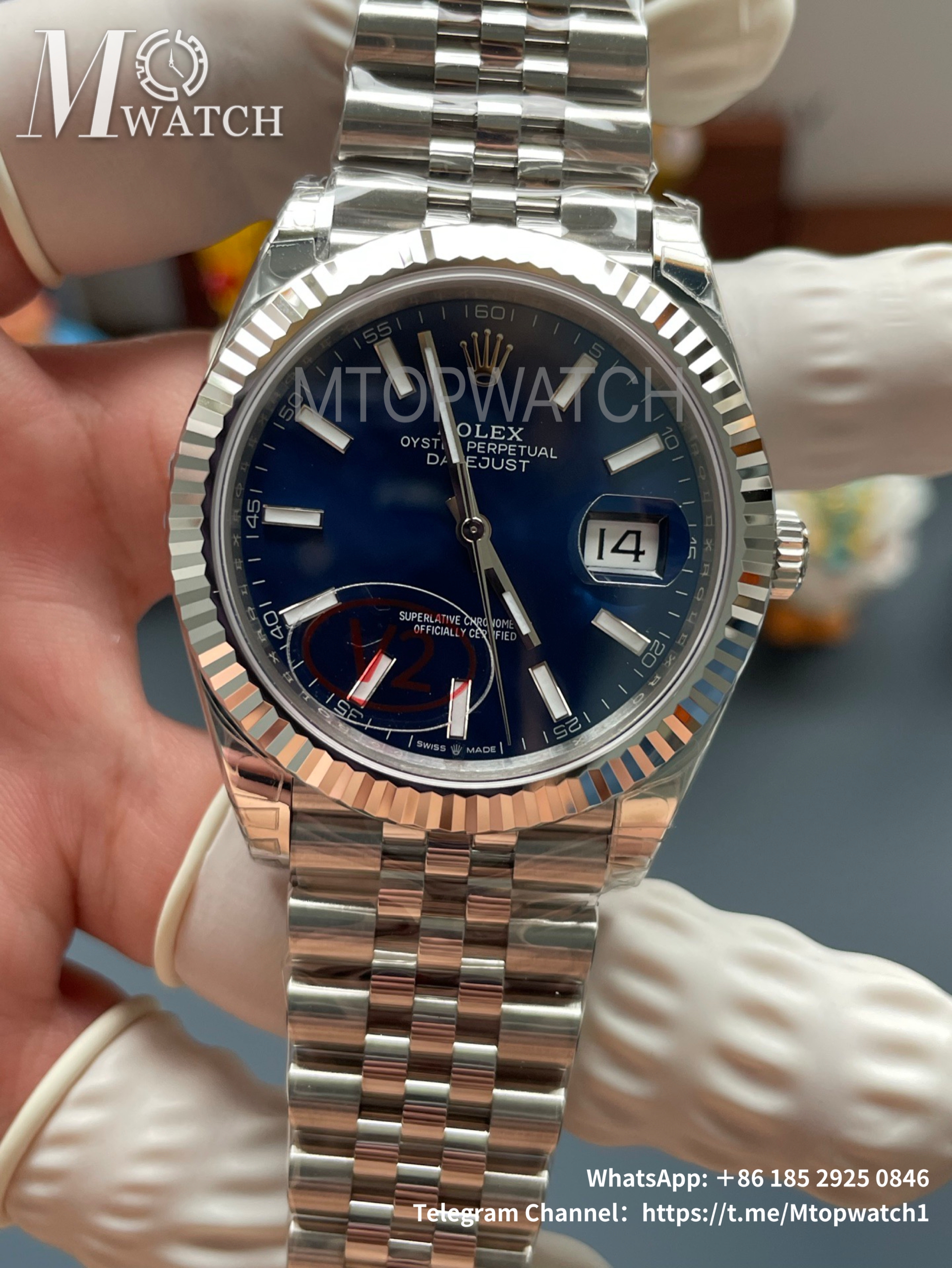 ROLEX - DateJust 126334 41mm Jubilee 904L SS/SS Blue/Stk VSF VS3235