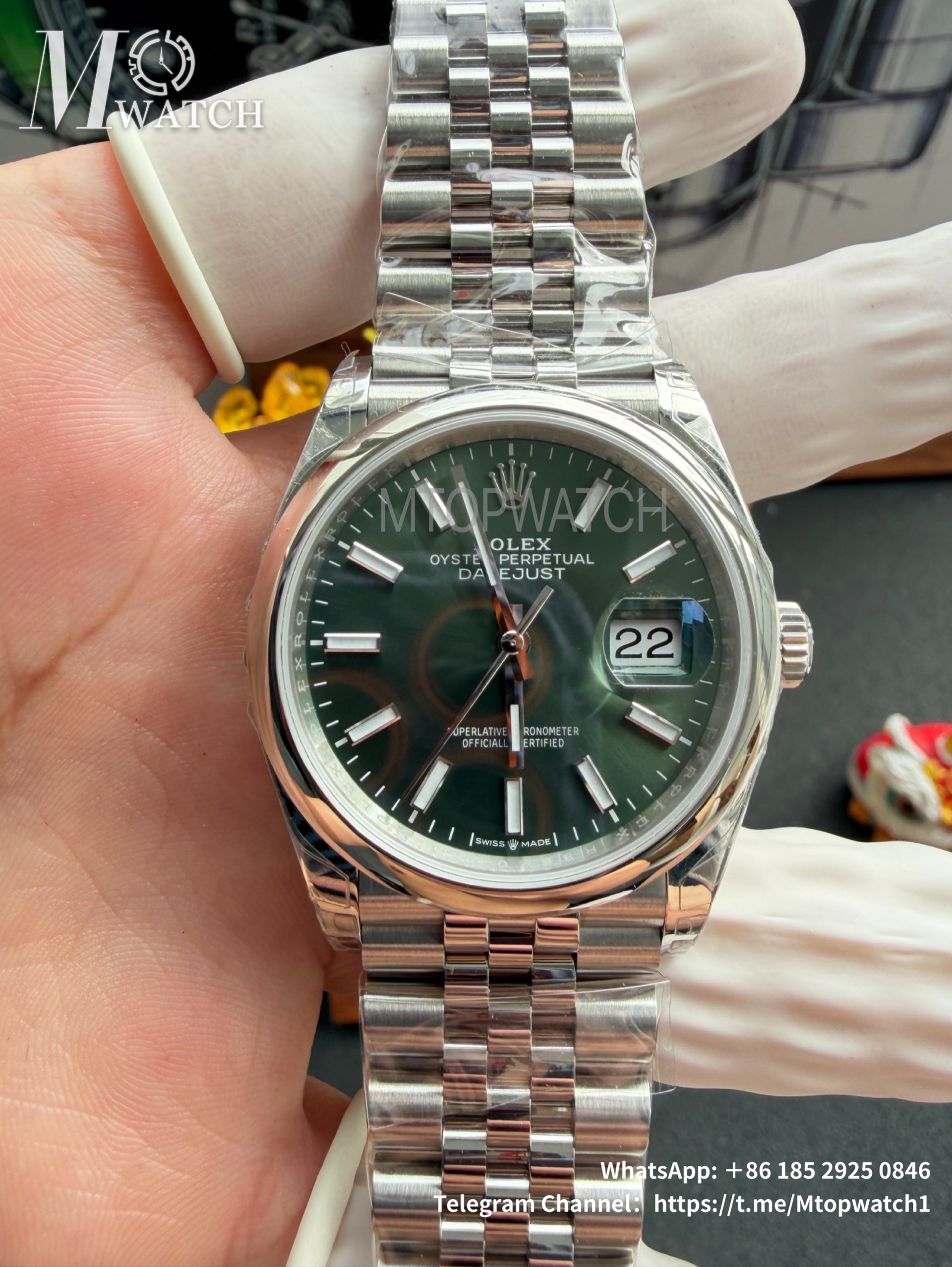 ROLEX - DateJust 126334 41mm Jubilee SS/SS Green/Stk VSF VS3235