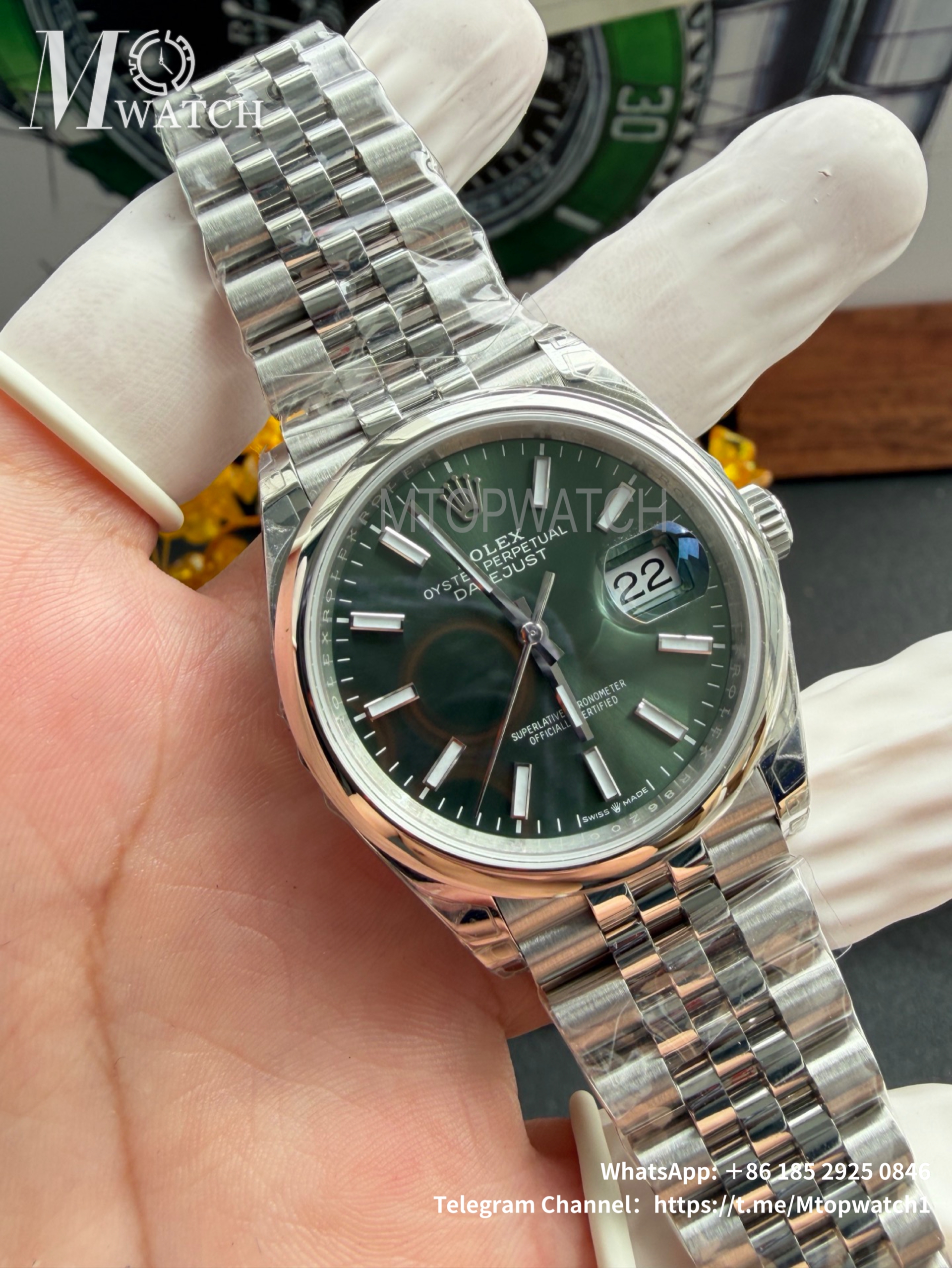 ROLEX - DateJust 126334 41mm Jubilee SS/SS Green/Stk VSF VS3235