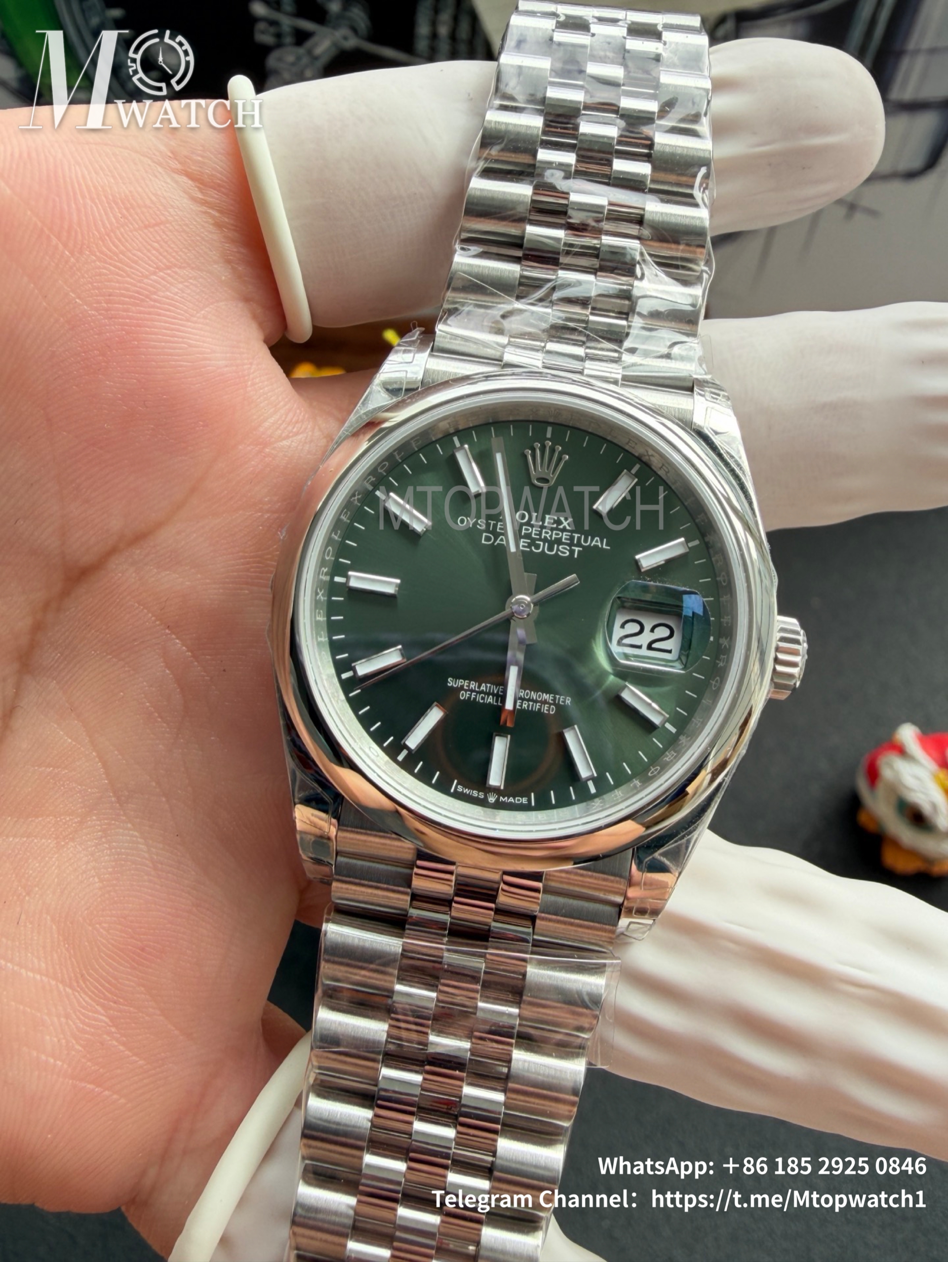 ROLEX - DateJust 126334 41mm Jubilee SS/SS Green/Stk VSF VS3235