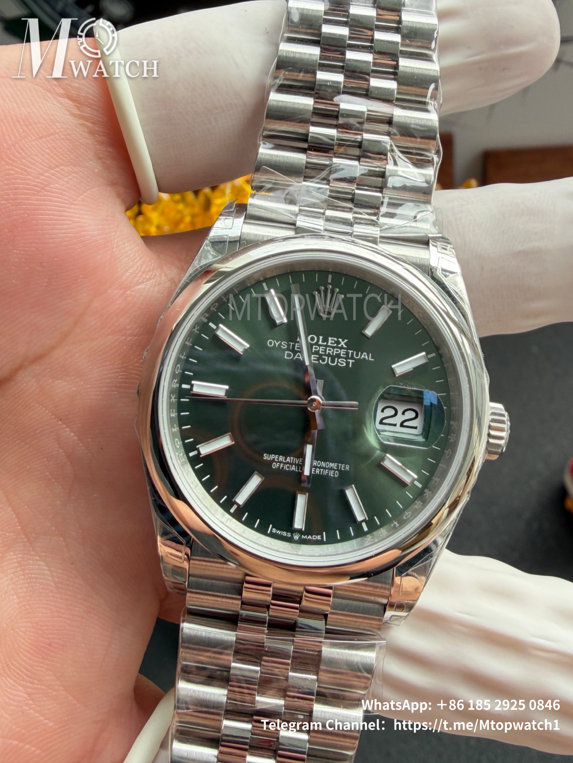 ROLEX - DateJust 126334 41mm Jubilee SS/SS Green/Stk VSF VS3235
