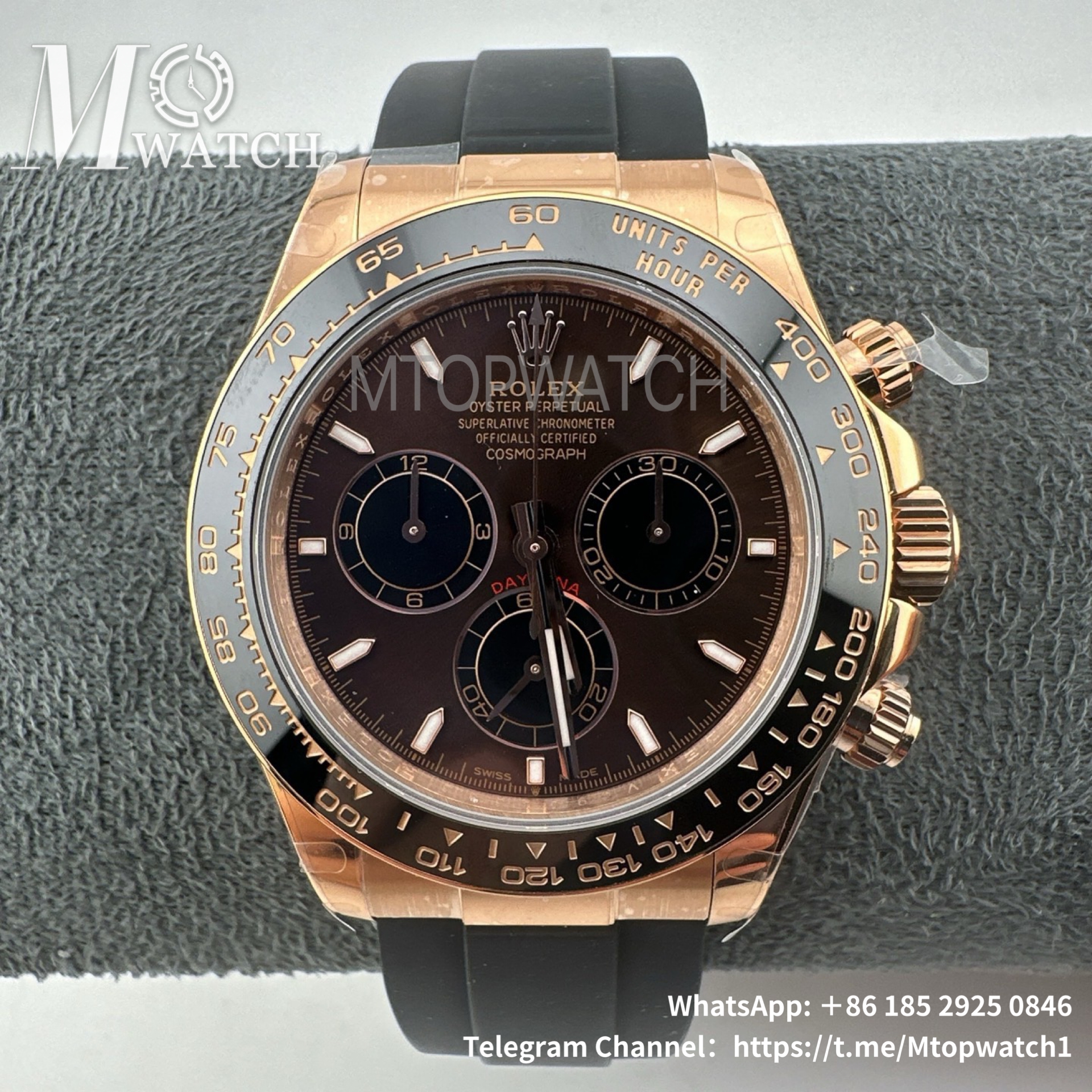 ROLEX - SUPER CLONE Daytona Cosmograph 126515 40mm RG/RU Chocolate/Stk VSF DD4131