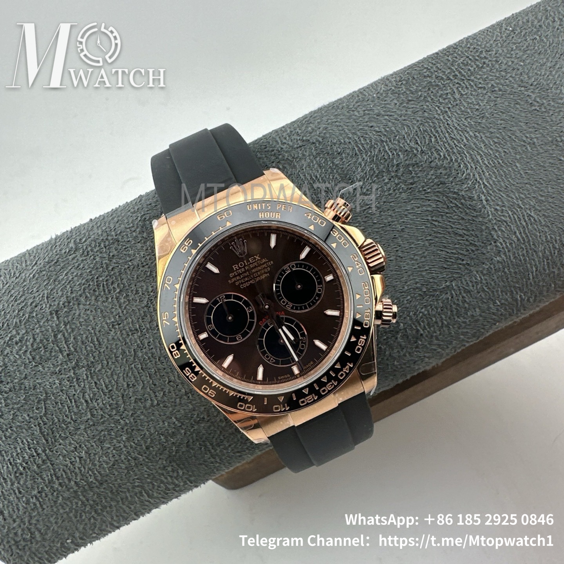 ROLEX - SUPER CLONE Daytona Cosmograph 126515 40mm RG/RU Chocolate/Stk VSF DD4131