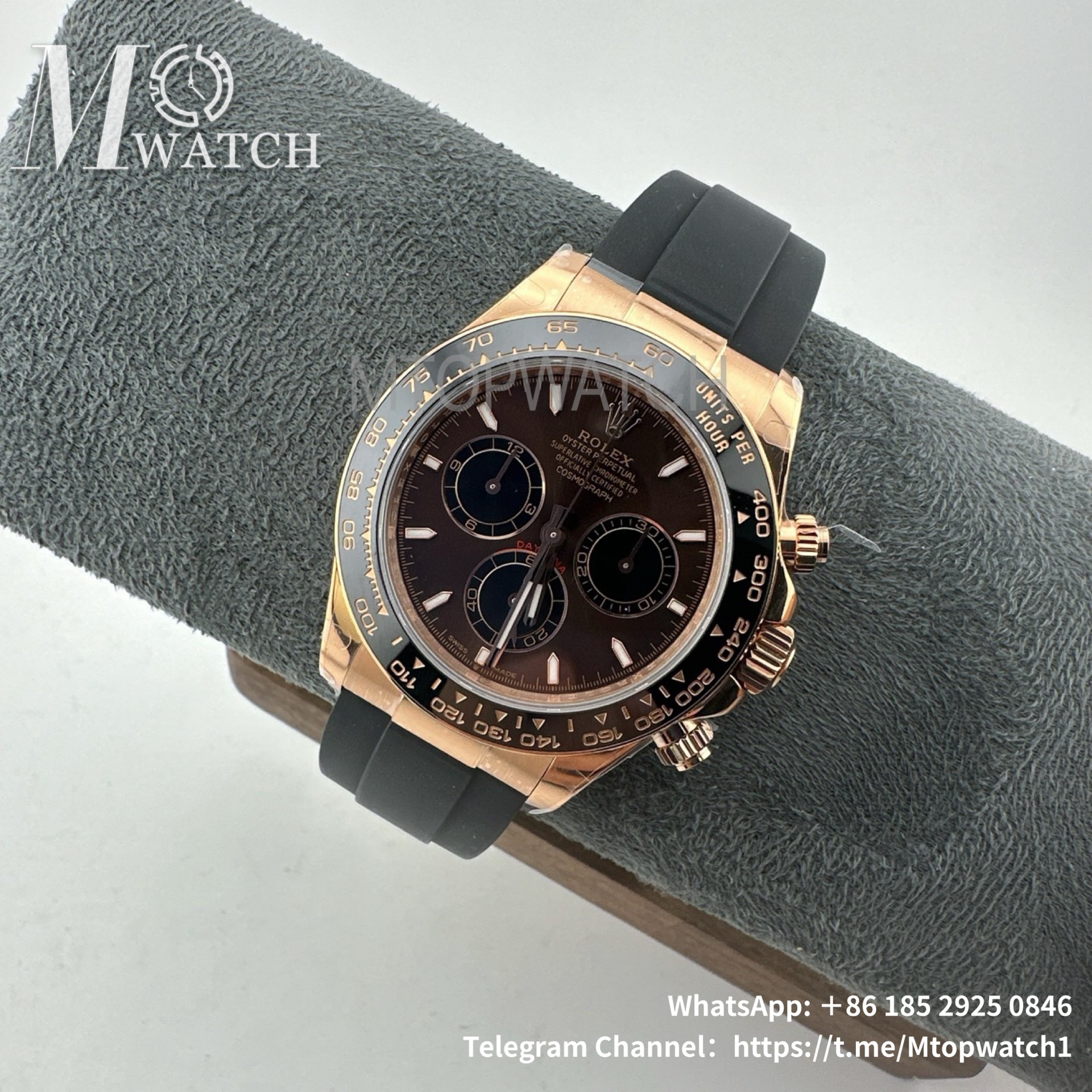 ROLEX - SUPER CLONE Daytona Cosmograph 126515 40mm RG/RU Chocolate/Stk VSF DD4131