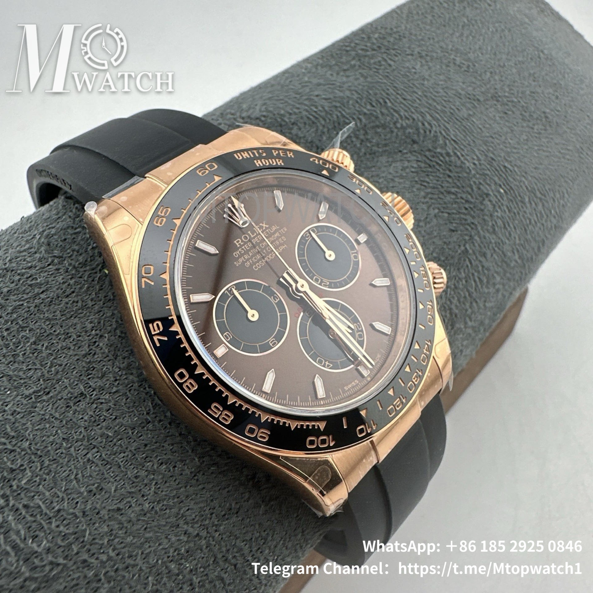 ROLEX - SUPER CLONE Daytona Cosmograph 126515 40mm RG/RU Chocolate/Stk VSF DD4131