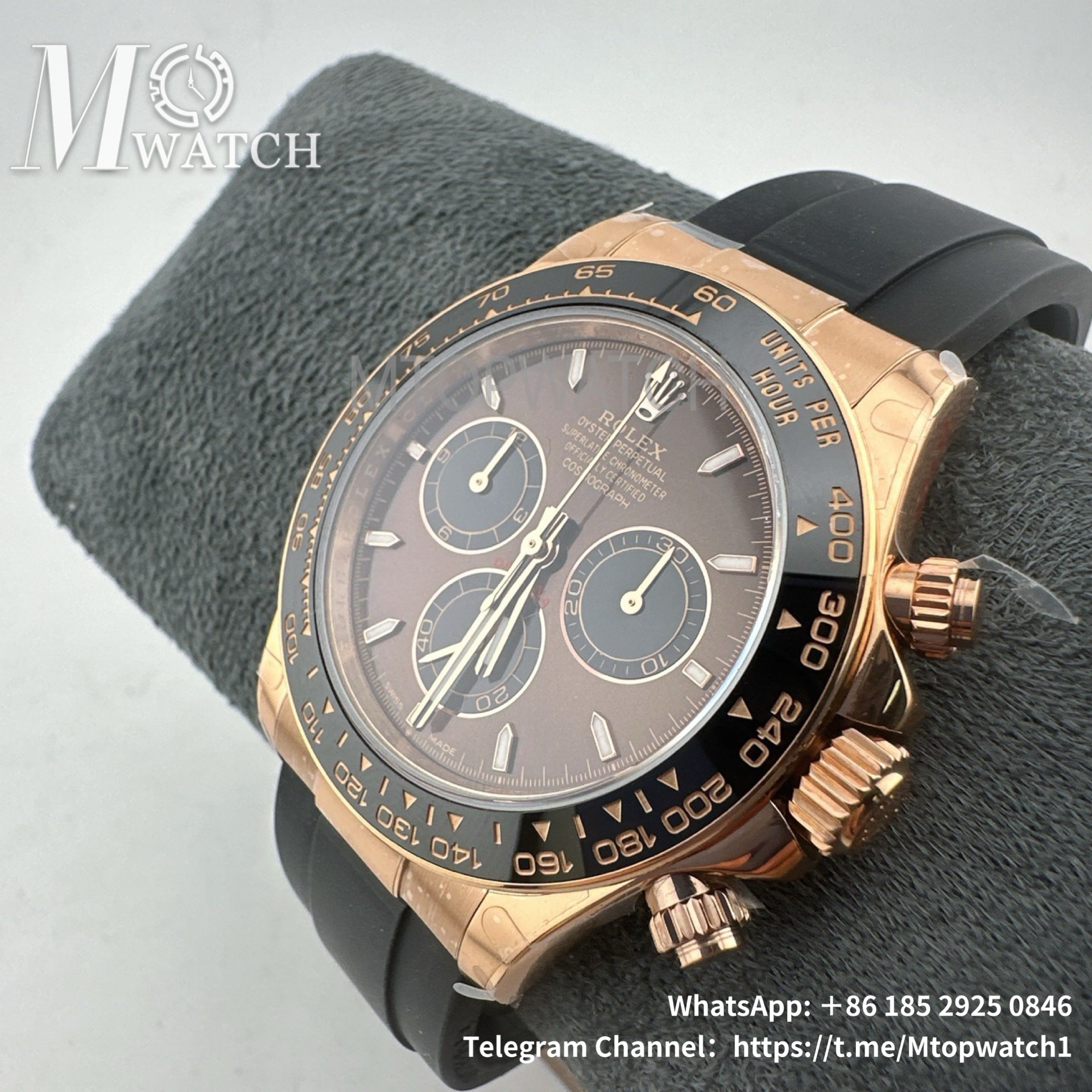ROLEX - SUPER CLONE Daytona Cosmograph 126515 40mm RG/RU Chocolate/Stk VSF DD4131