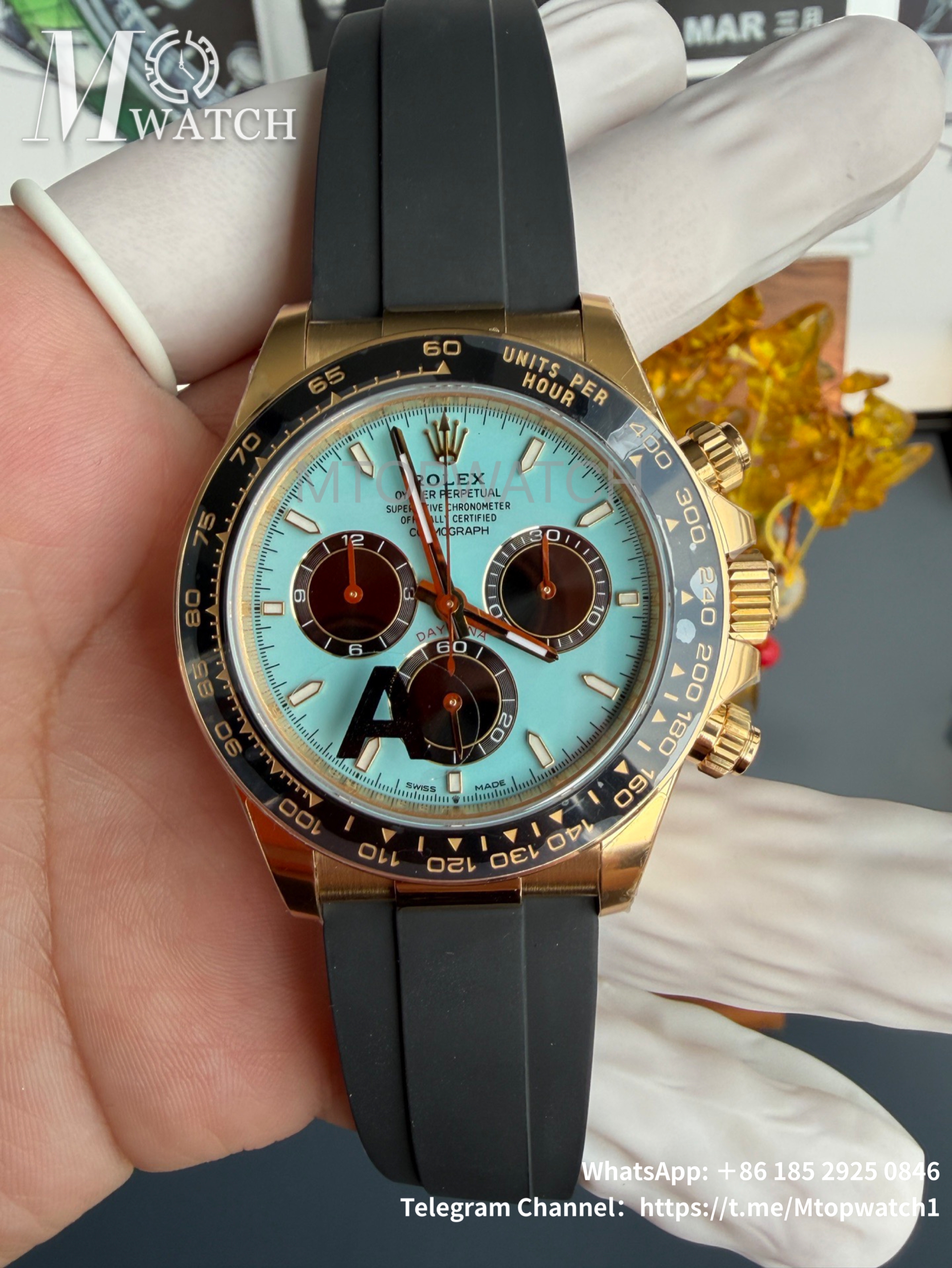ROLEX - SUPER CLONE Cosmograph Daytona 126518 40mm YG/RU Tiffany/Black VSF DD4131