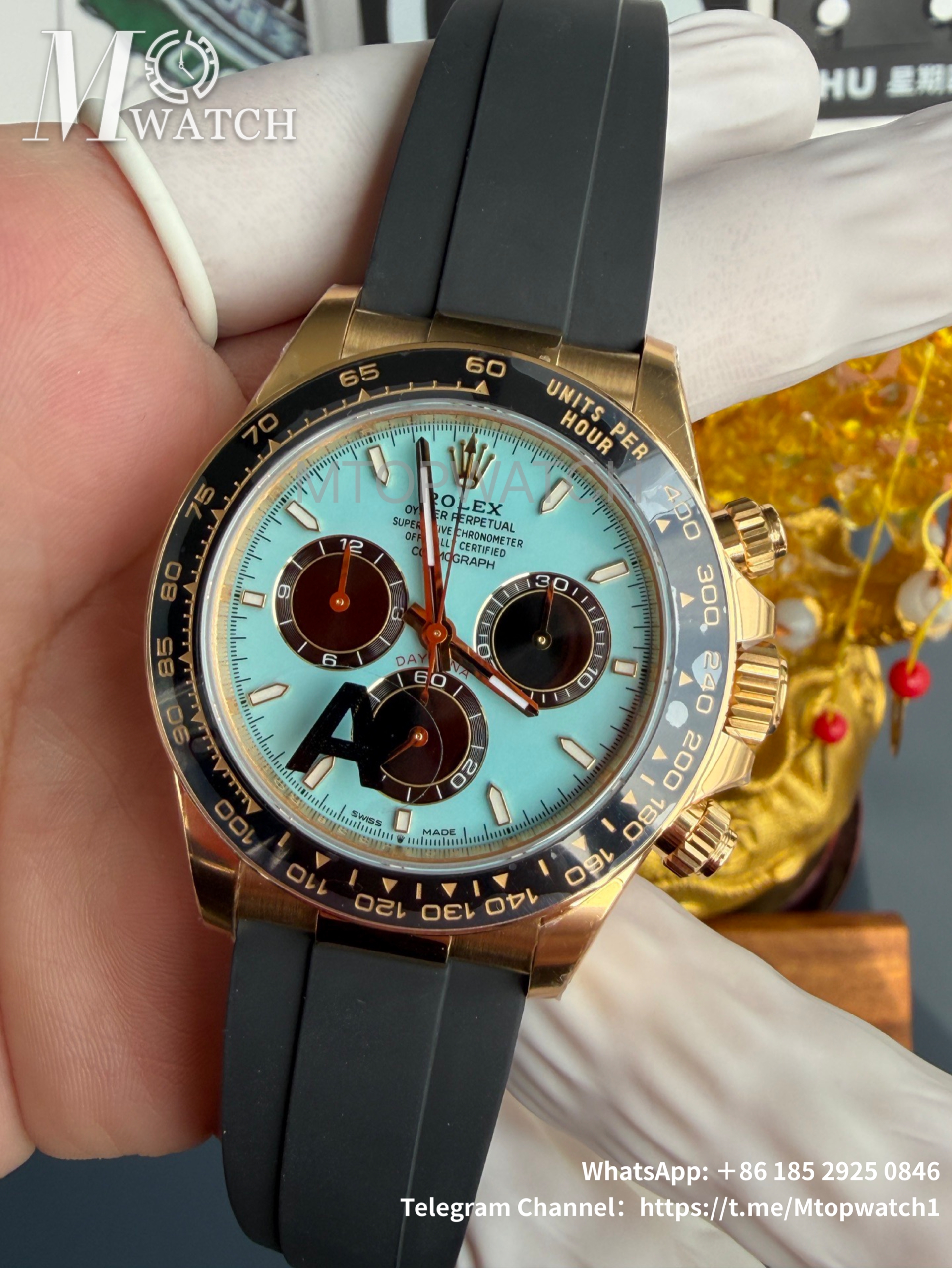 ROLEX - SUPER CLONE Cosmograph Daytona 126518 40mm YG/RU Tiffany/Black VSF DD4131