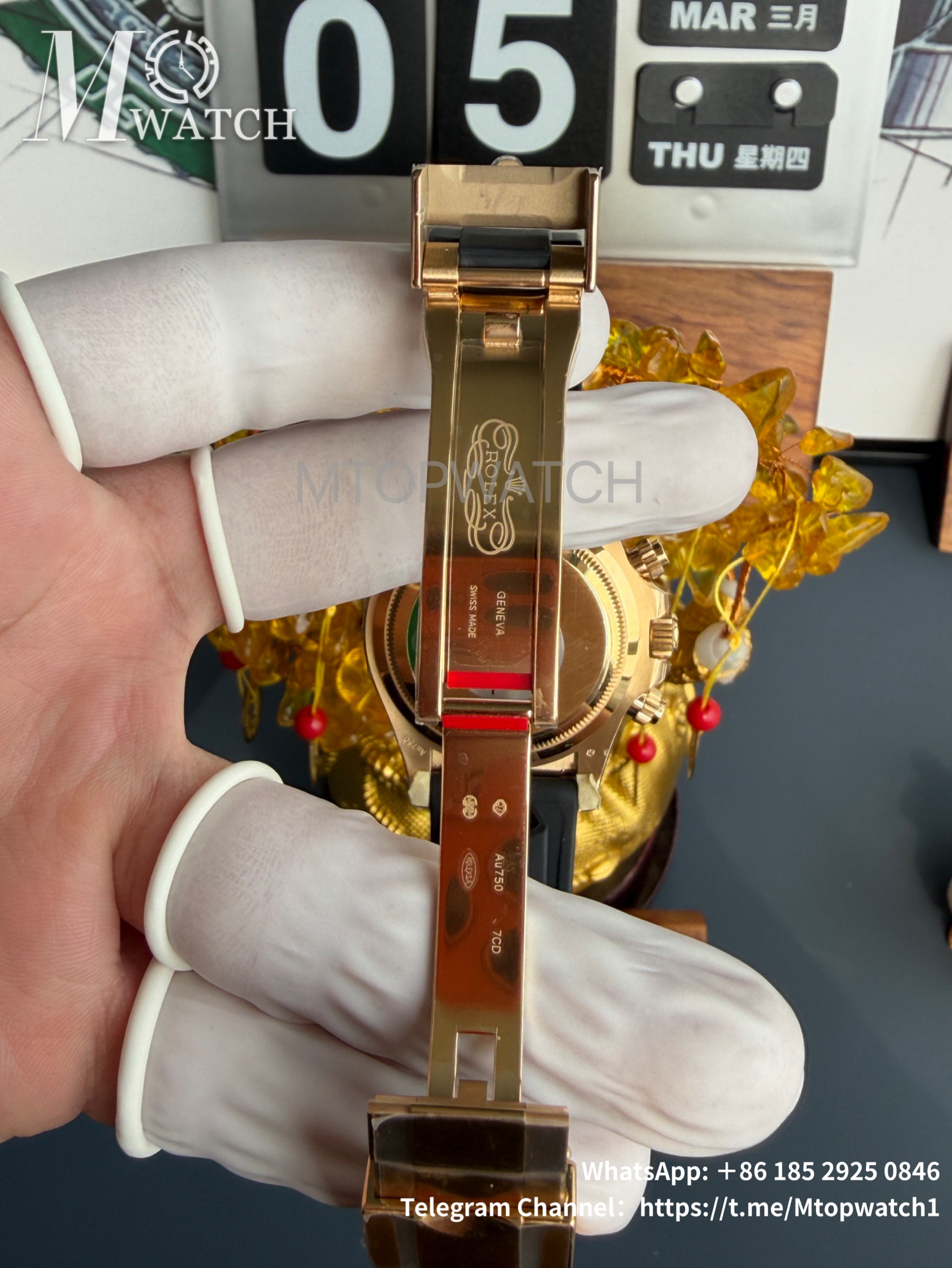 ROLEX - SUPER CLONE Cosmograph Daytona 126518 40mm YG/RU Tiffany/Black VSF DD4131
