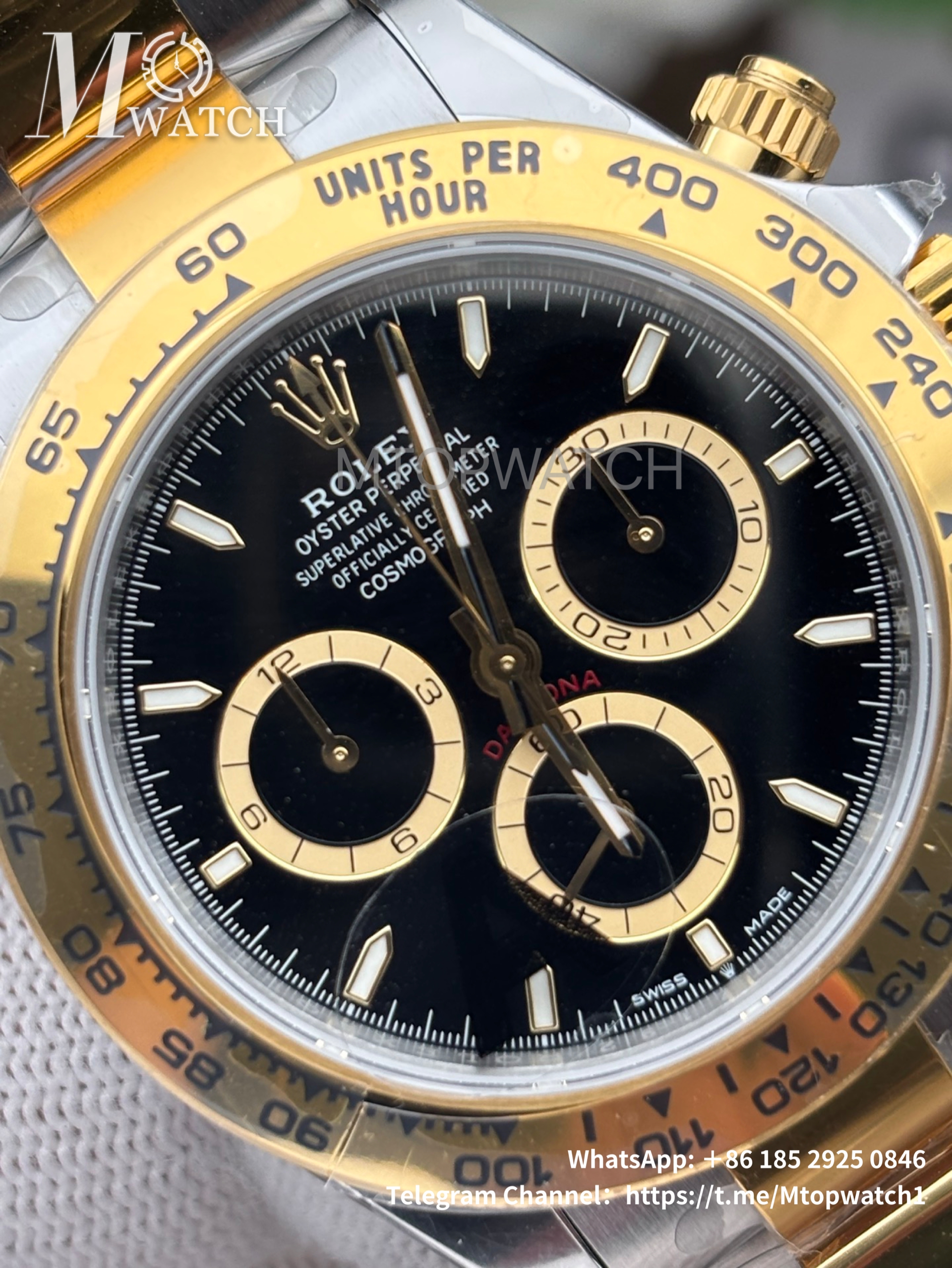 ROLEX - SUPER CLONE Daytona 126503 40mm YG/SS Black/Stk VSF DD4131