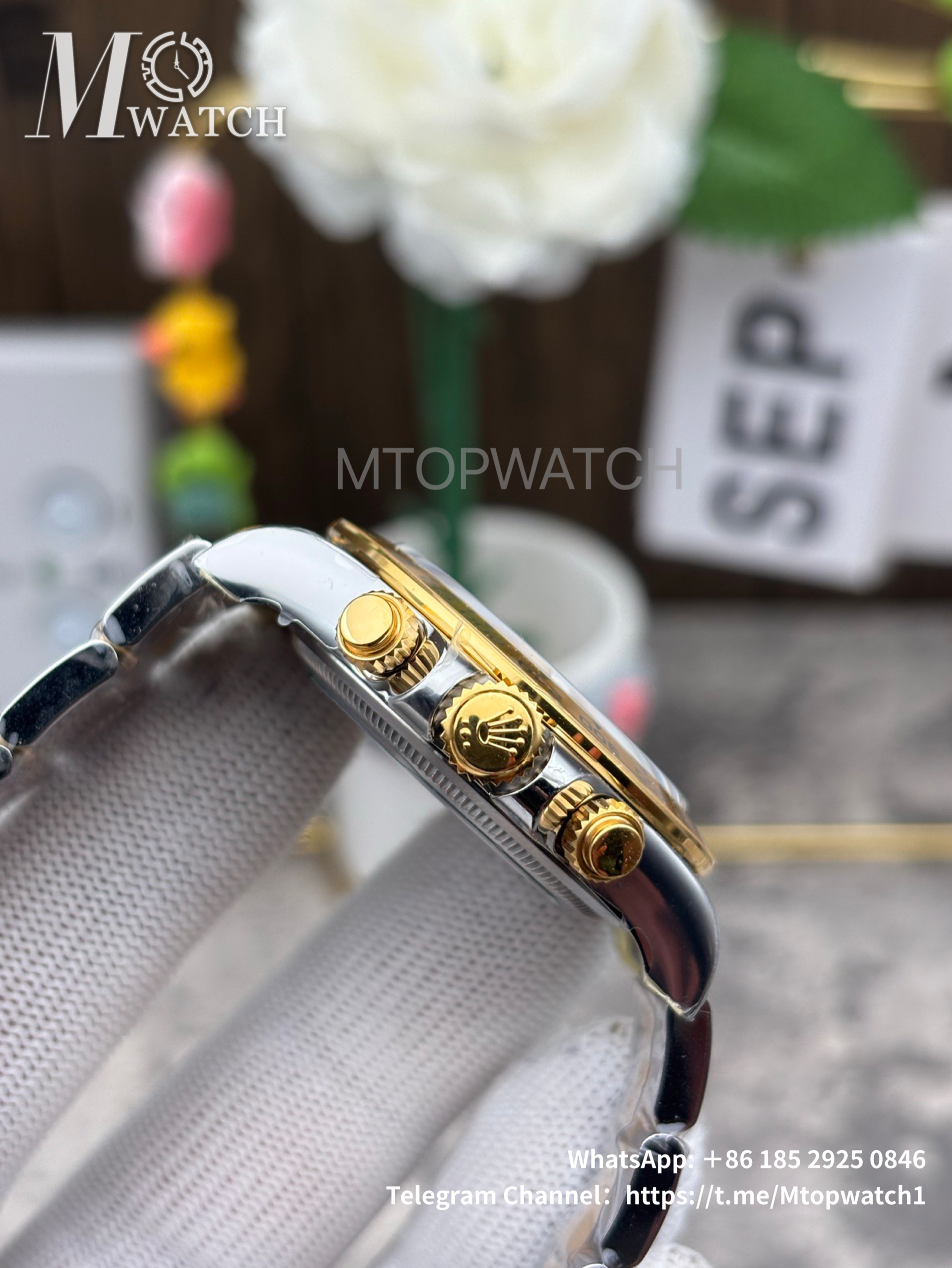 ROLEX - SUPER CLONE Daytona 126503 40mm YG/SS Black/Stk VSF DD4131