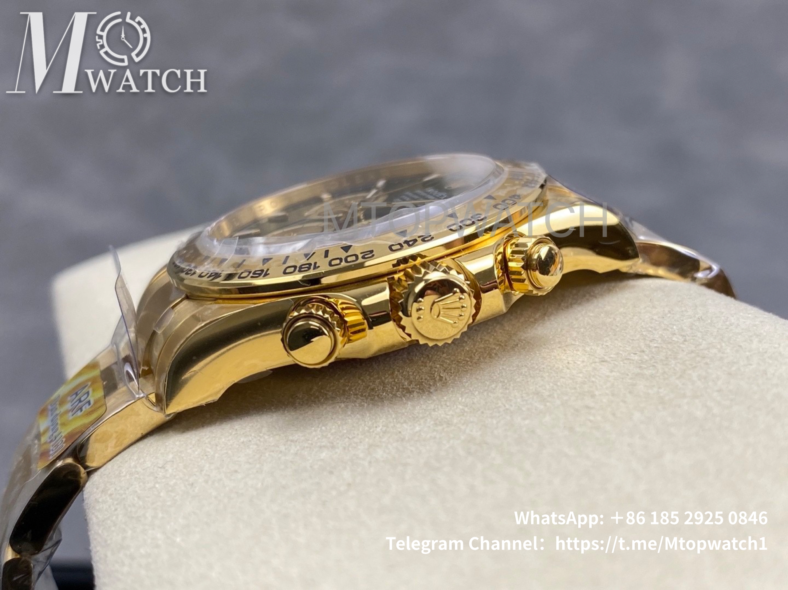 ROLEX - SUPER CLONE Daytona 126508 40mm YG/YG Black/Stk ARF DD4131