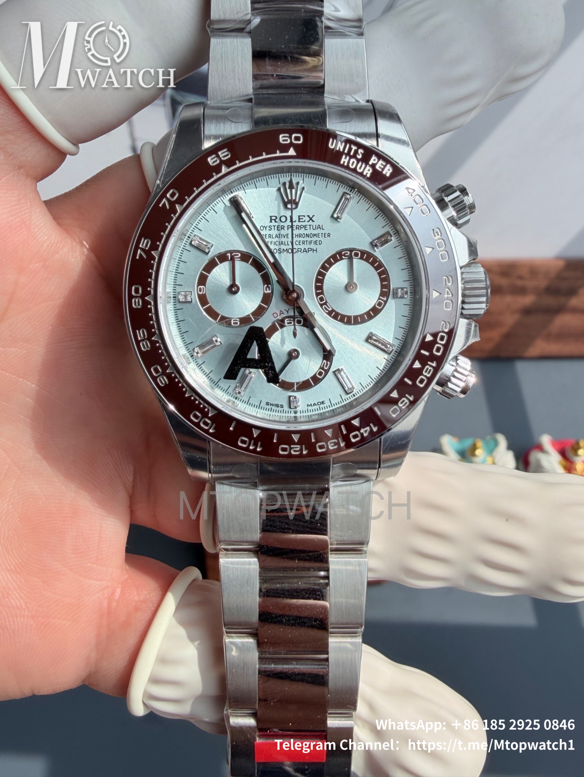 ROLEX - Super Clone Cosmograph Daytona 126506 40mm SS/SS Ice-Blue/Diamond VSF DD4131