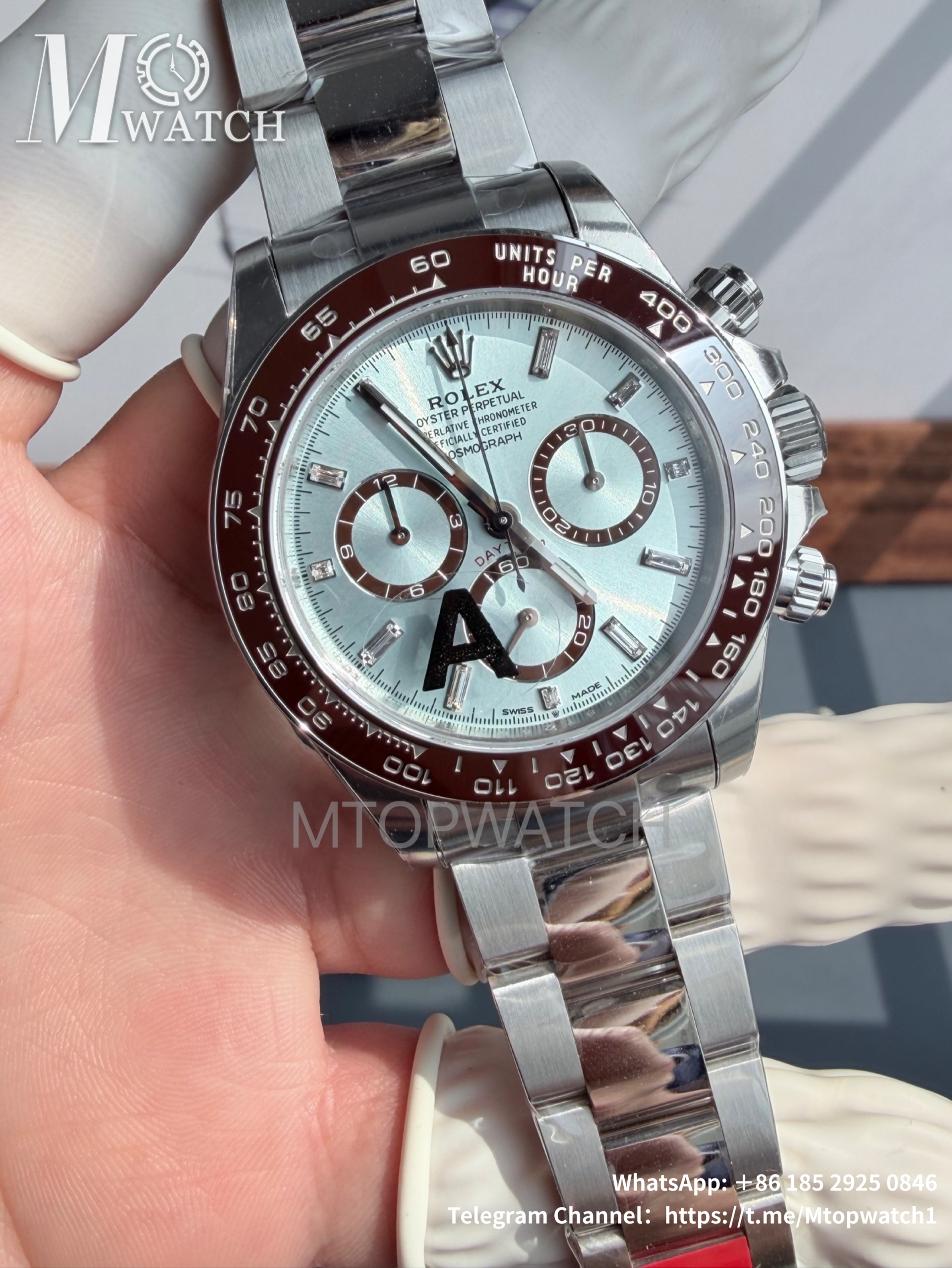 ROLEX - Super Clone Cosmograph Daytona 126506 40mm SS/SS Ice-Blue/Diamond VSF DD4131