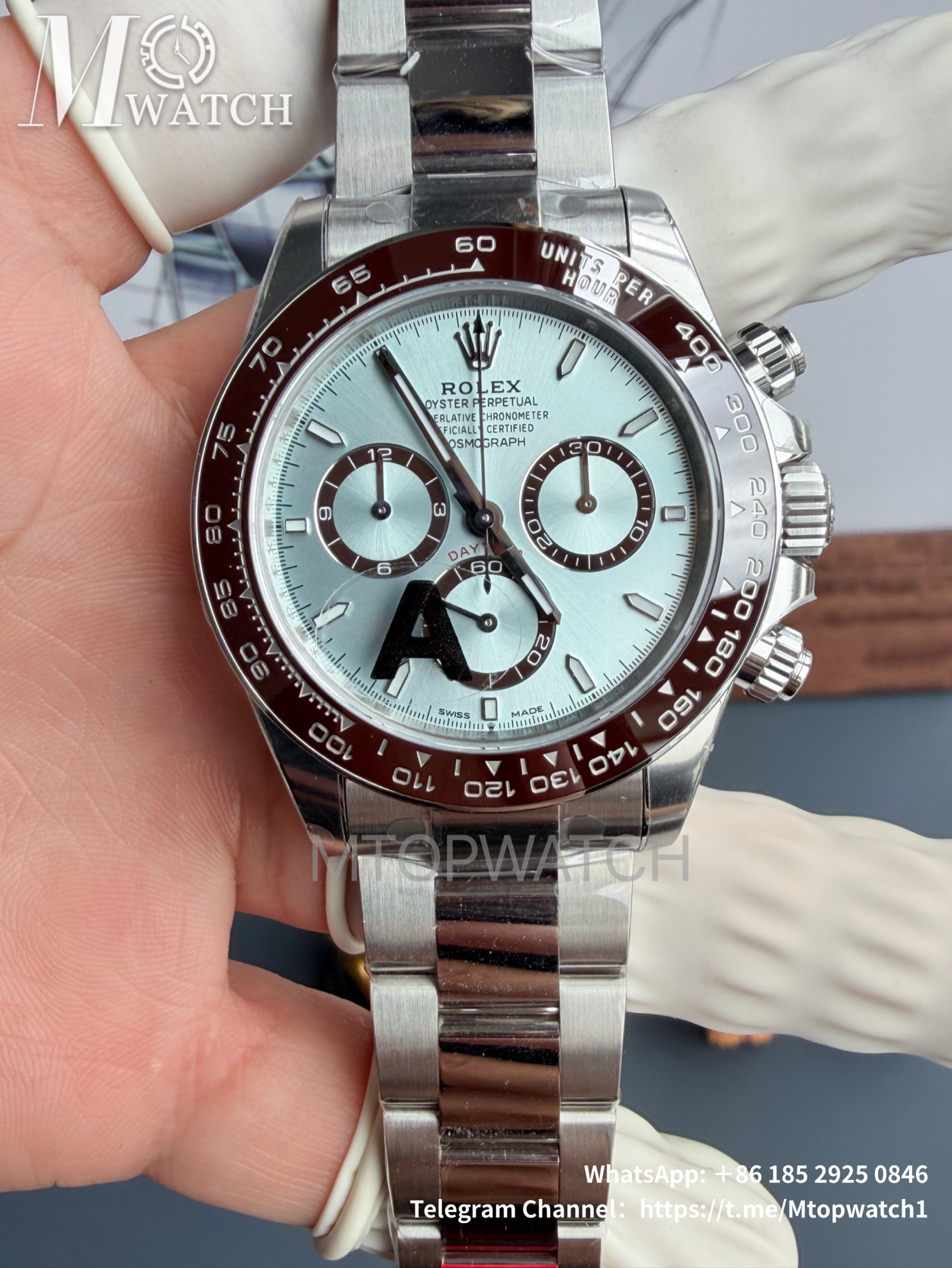 ROLEX - SUPER CLONE Daytona 126506 40mm SS/SS Ice-Blue/Stk VSF DD4131