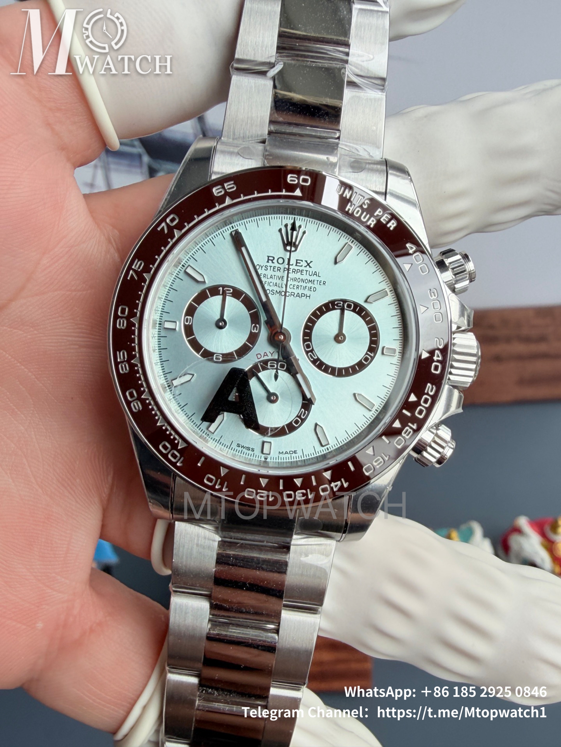 ROLEX - SUPER CLONE Daytona 126506 40mm SS/SS Ice-Blue/Stk VSF DD4131