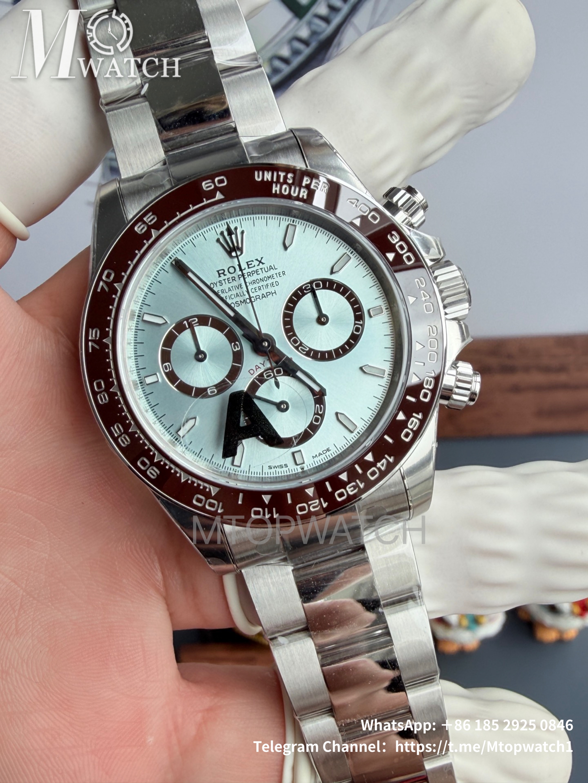 ROLEX - SUPER CLONE Daytona 126506 40mm SS/SS Ice-Blue/Stk VSF DD4131