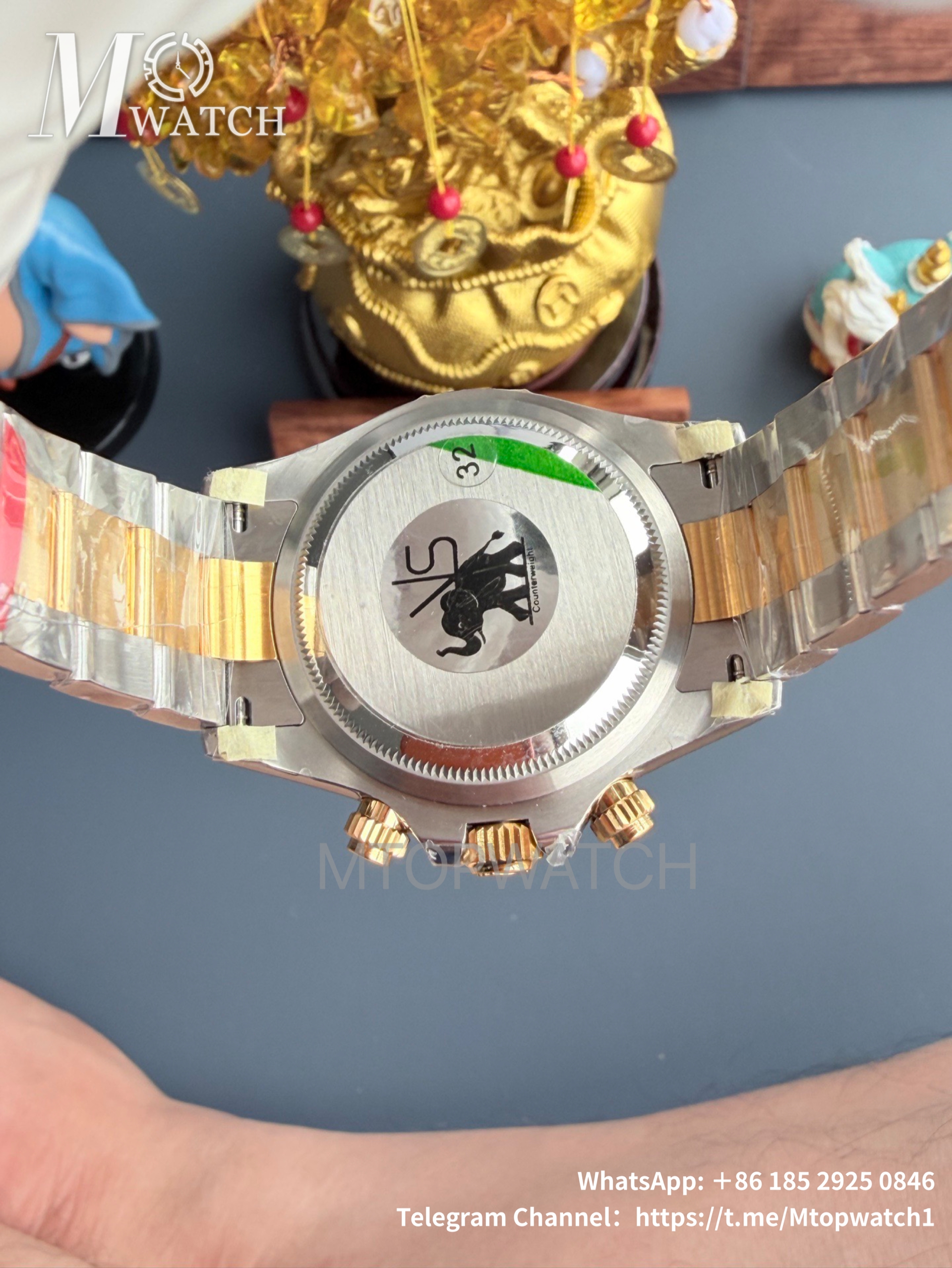 ROLEX - SUPER CLONE Daytona 126503 40mm YG/SS White/Stk VSF DD4131