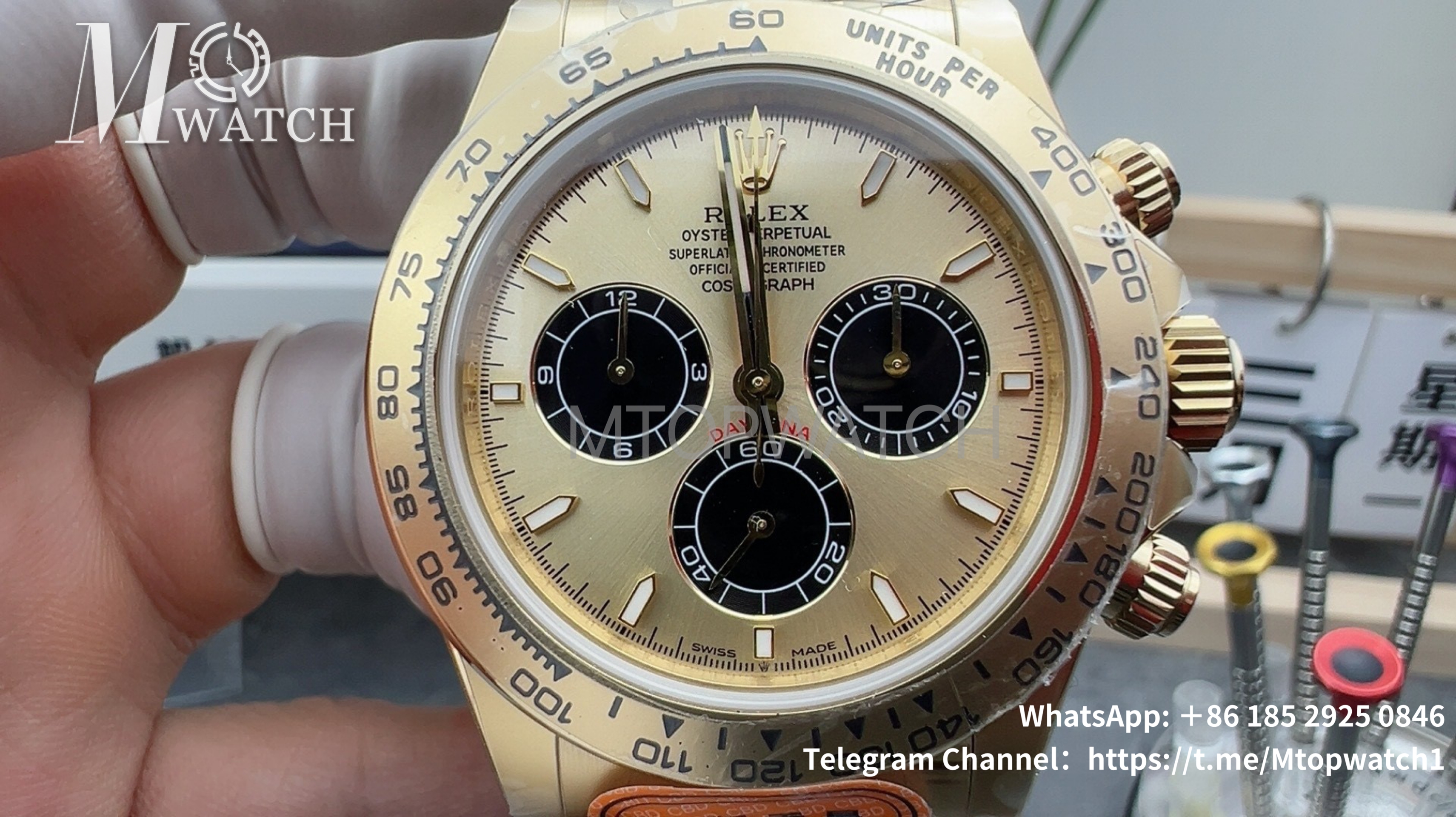ROLEX - SUPER CLONE Daytona 116508 40mm YG/YG Gold Dial VSF DD4130