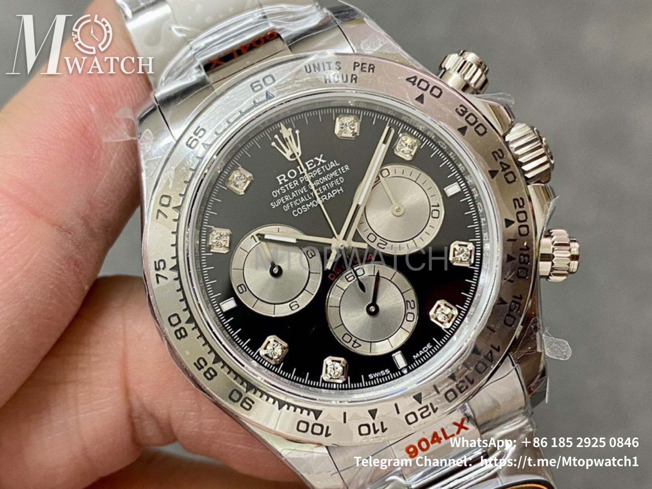 ROLEX - SUPER CLONE Daytona 126509 40mm SS/SS Black/Sliver VSF DD4131