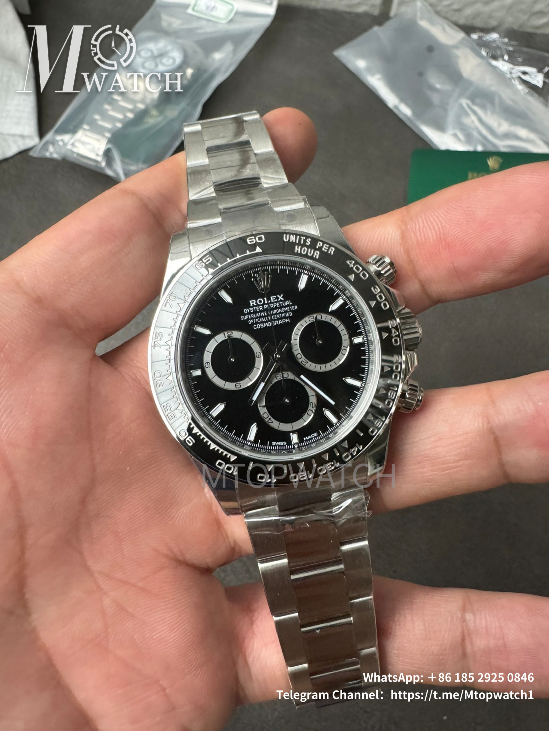 ROLEX - SUPER CLONE Daytona 126500 40mm SS Black Dial VSF DD4131