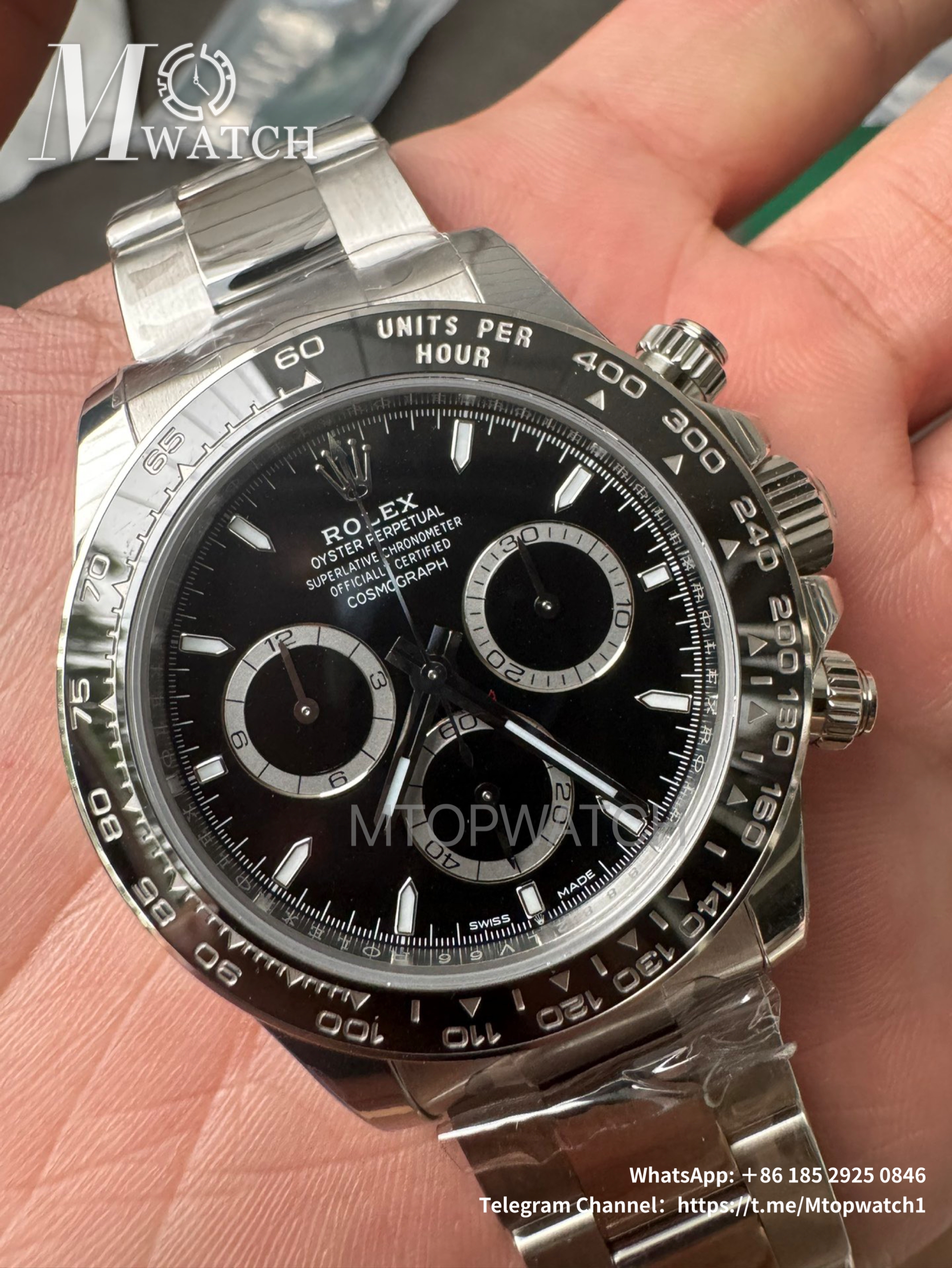 ROLEX - SUPER CLONE Daytona 126500 40mm SS Black Dial VSF DD4131