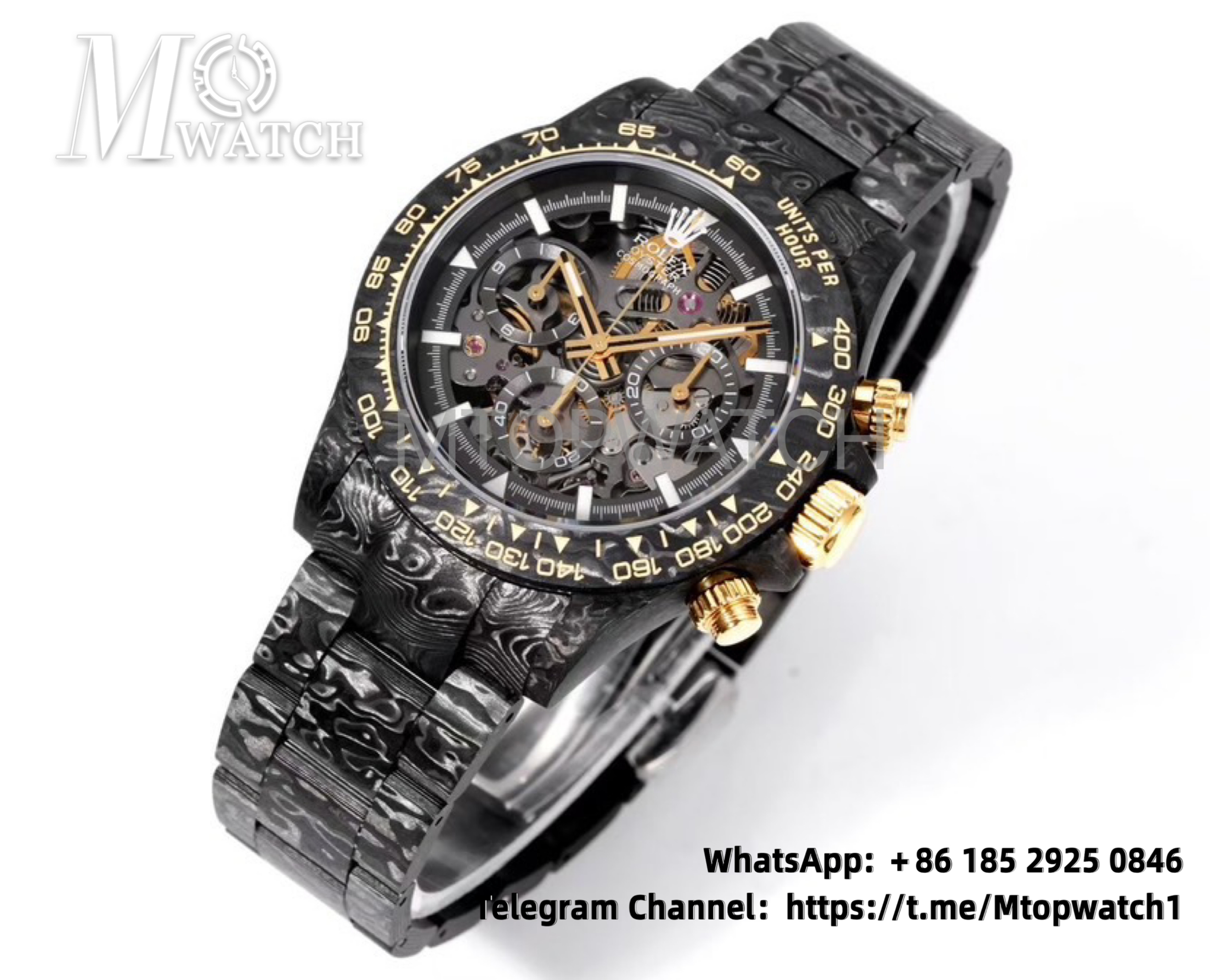 ROLEX - Daytona DIW 40mm Black Dial Carbon/NY Skeleton Dial NOOB DD4130