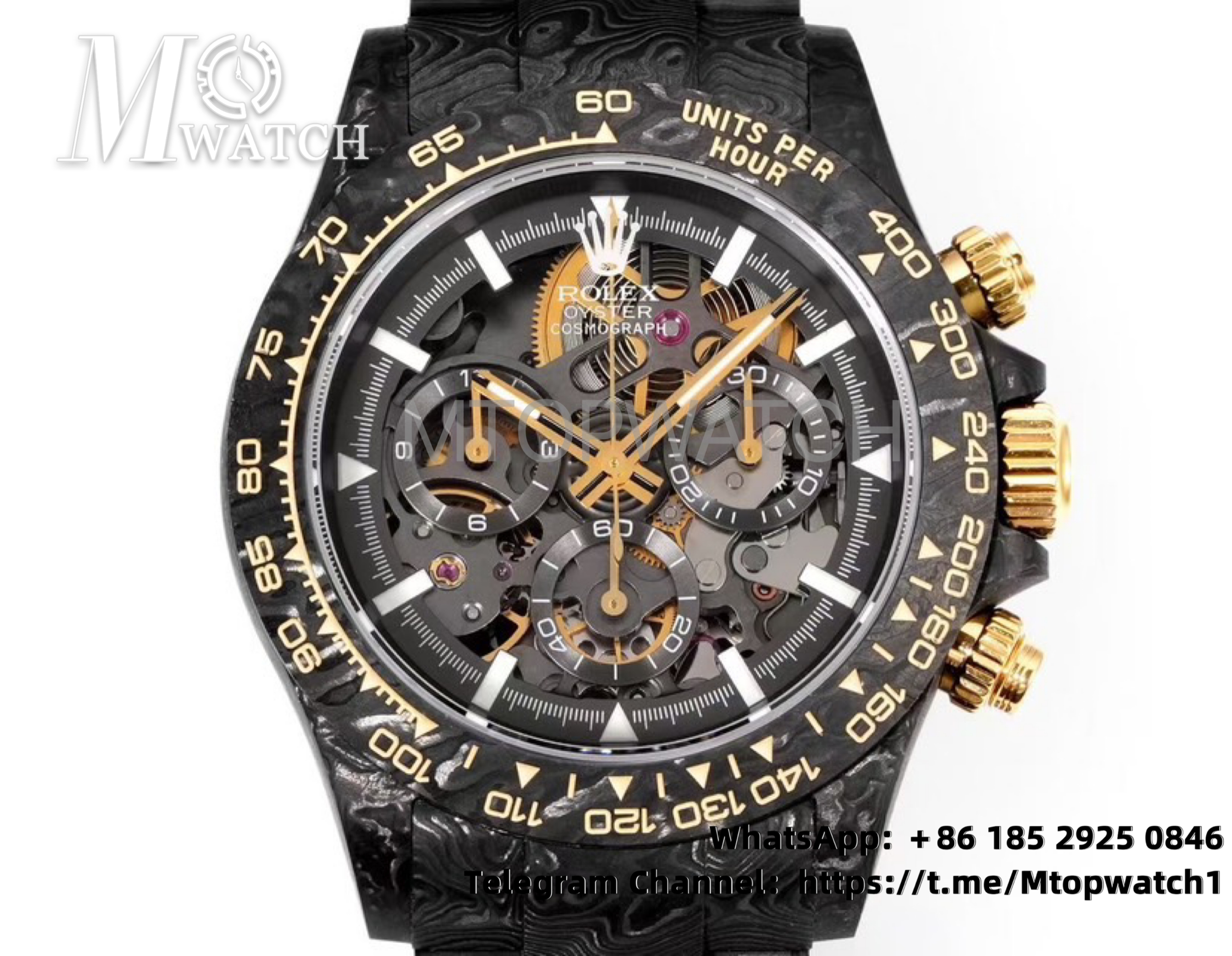 ROLEX - Daytona DIW 40mm Black Dial Carbon/NY Skeleton Dial NOOB DD4130