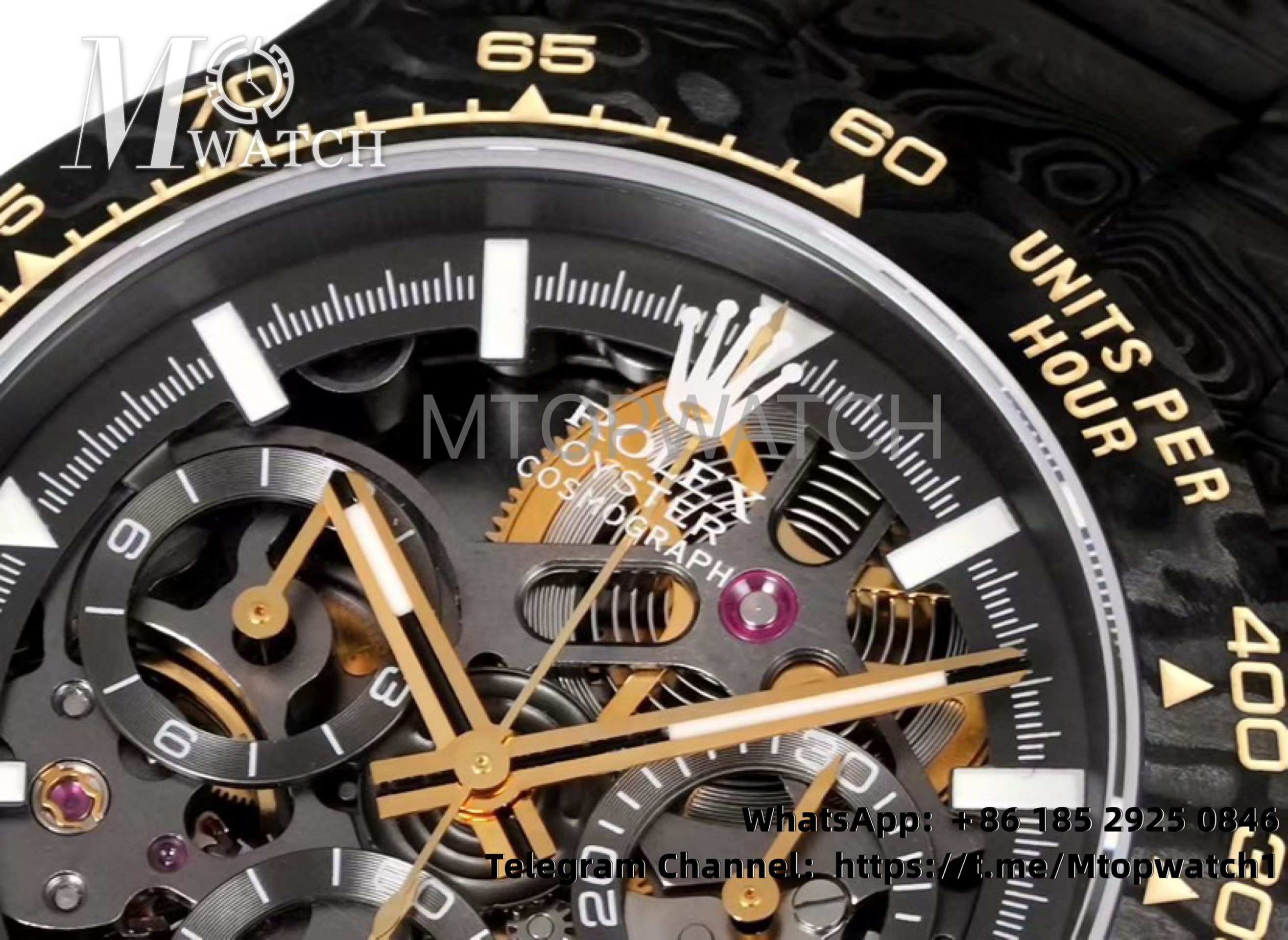 ROLEX - Daytona DIW 40mm Black Dial Carbon/NY Skeleton Dial NOOB DD4130