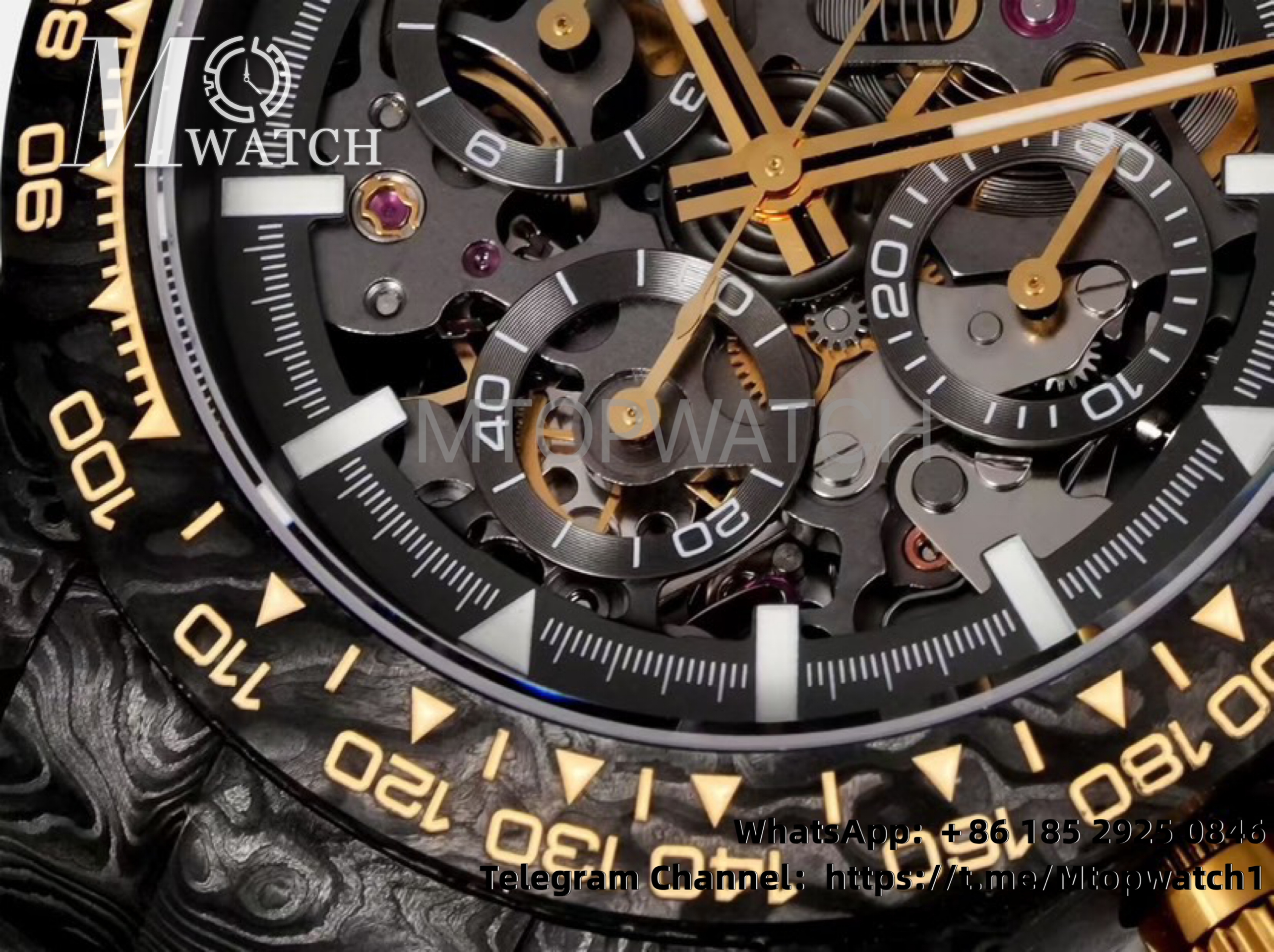 ROLEX - Daytona DIW 40mm Black Dial Carbon/NY Skeleton Dial NOOB DD4130