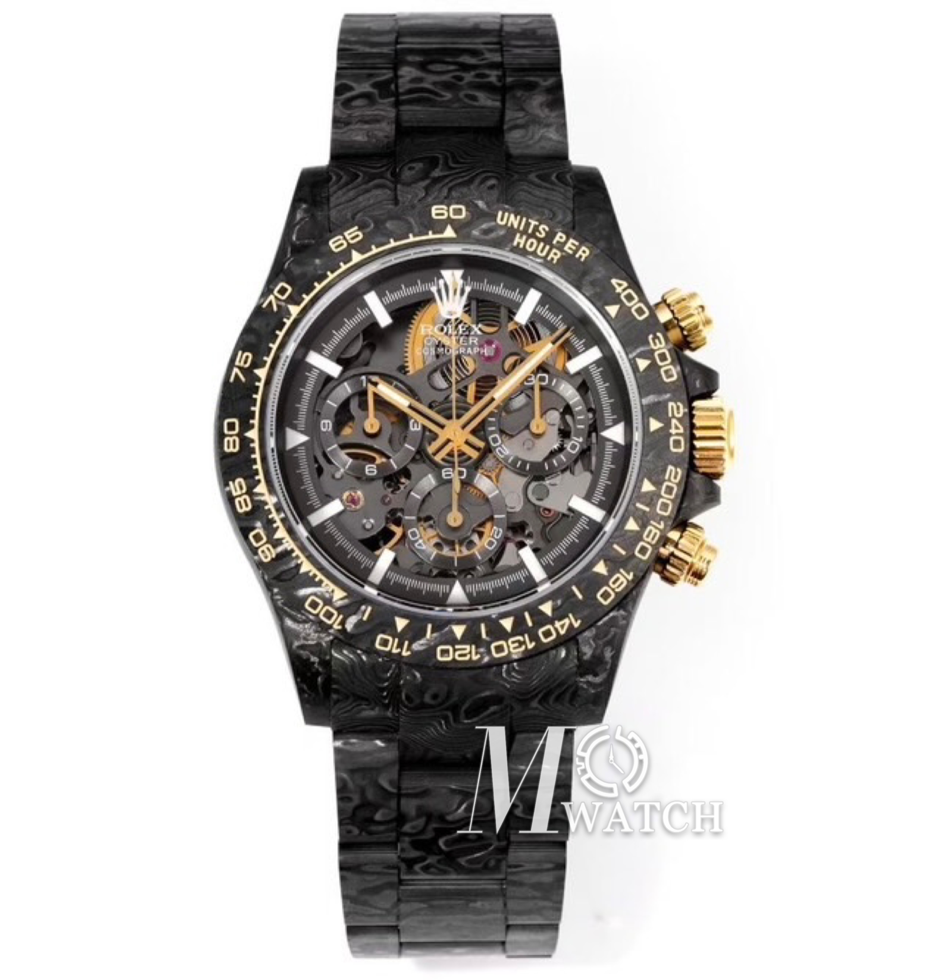ROLEX - Daytona DIW 40mm Black Dial Carbon/NY Skeleton Dial NOOB DD4130