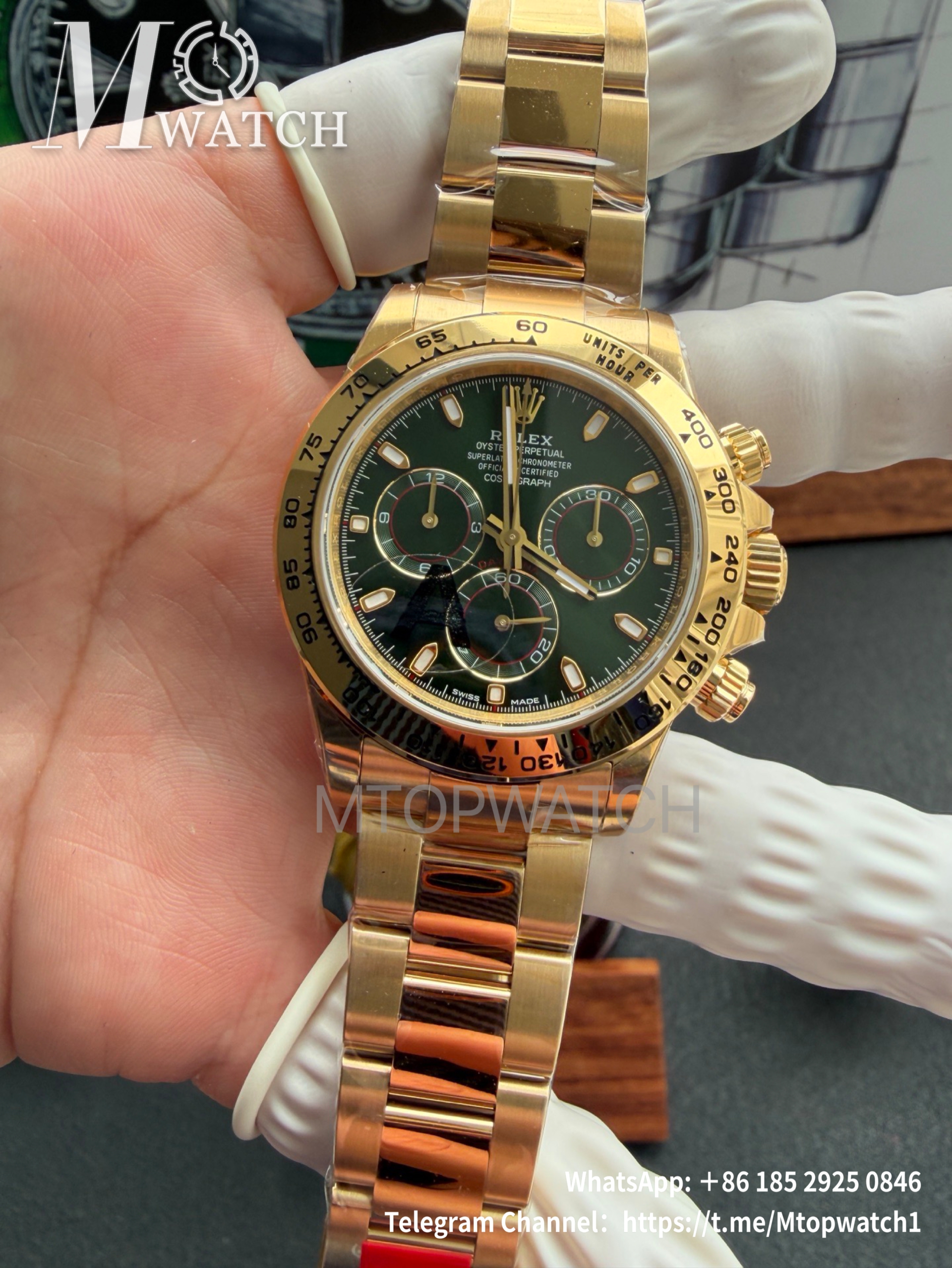 ROLEX - SUPER CLONE Daytona 116508 40mm YG Green VSF V3 DD4130