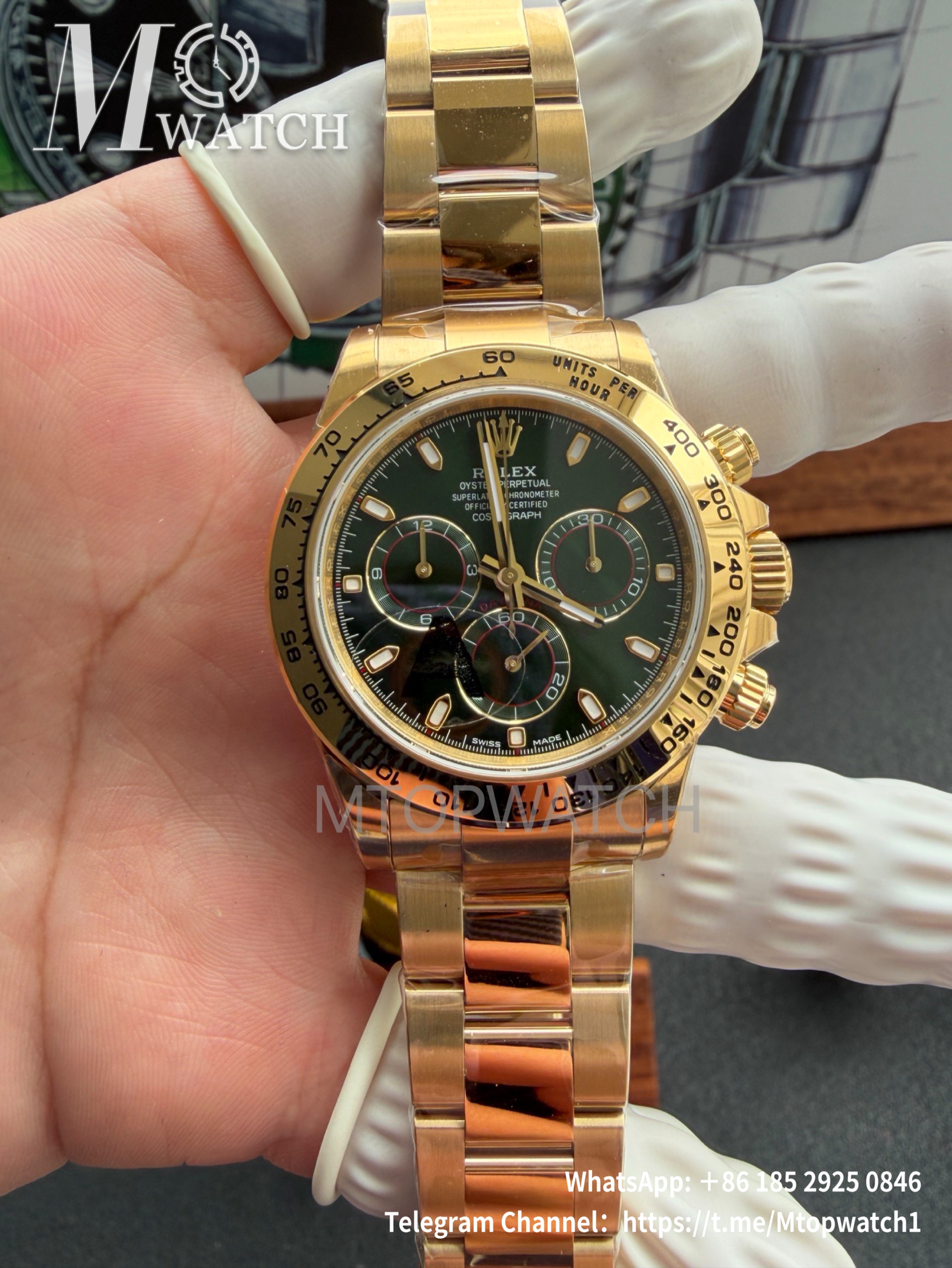 ROLEX - SUPER CLONE Daytona 116508 40mm YG Green VSF V3 DD4130