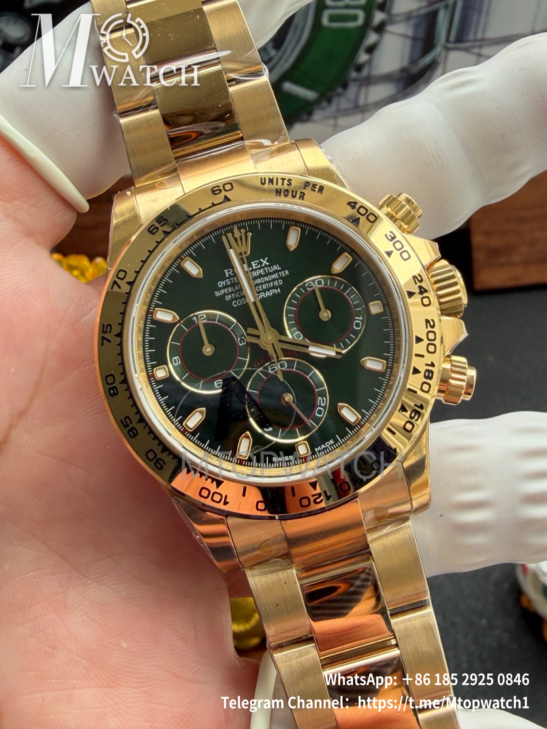 ROLEX - SUPER CLONE Daytona 116508 40mm YG Green VSF V3 DD4130