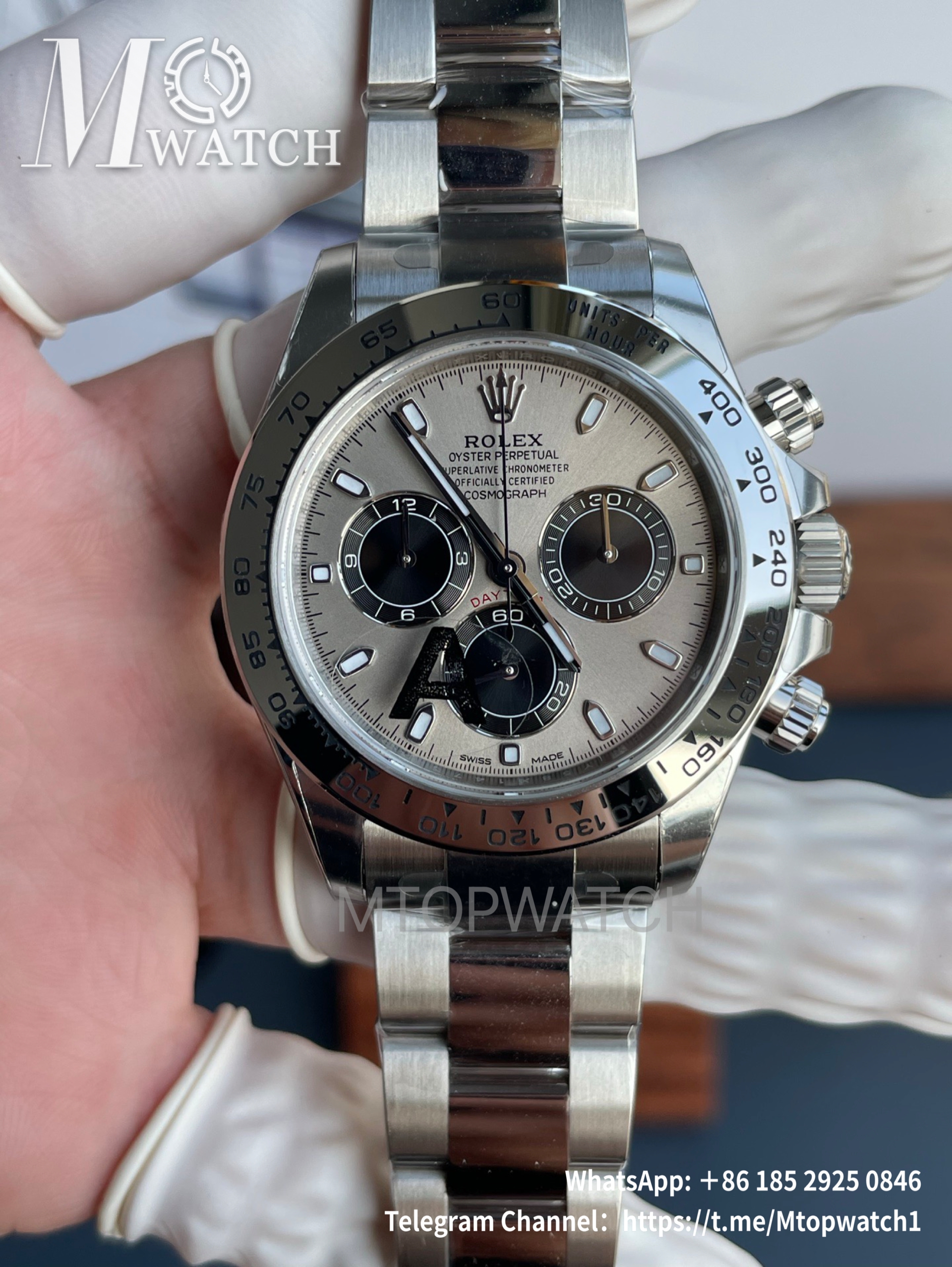 ROLEX - SUPER CLONE Daytona 116509 40mm SS/SS Grey/Blk VSF V3 DD4130 Super Clone