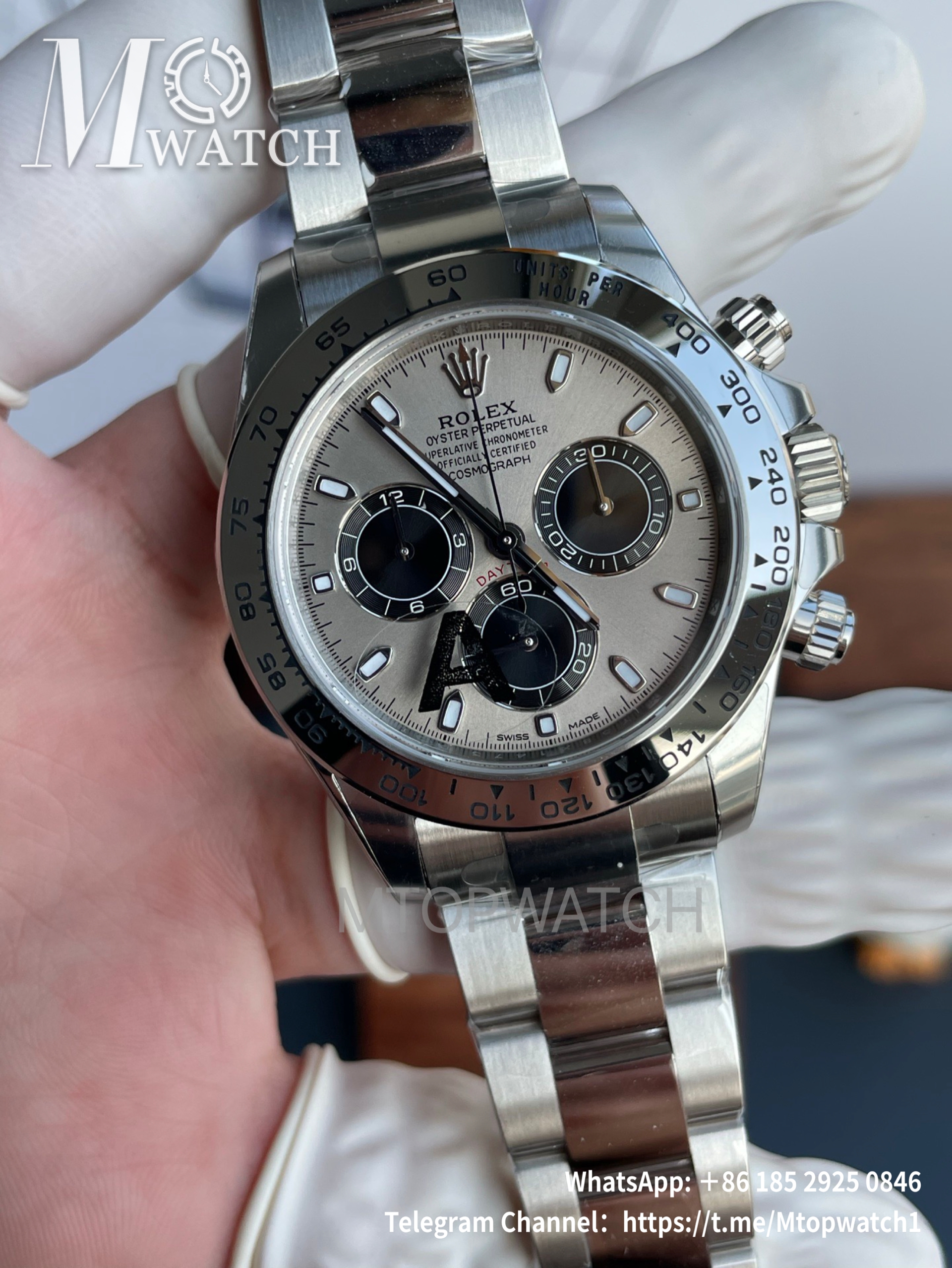 ROLEX - SUPER CLONE Daytona 116509 40mm SS/SS Grey/Blk VSF V3 DD4130 Super Clone